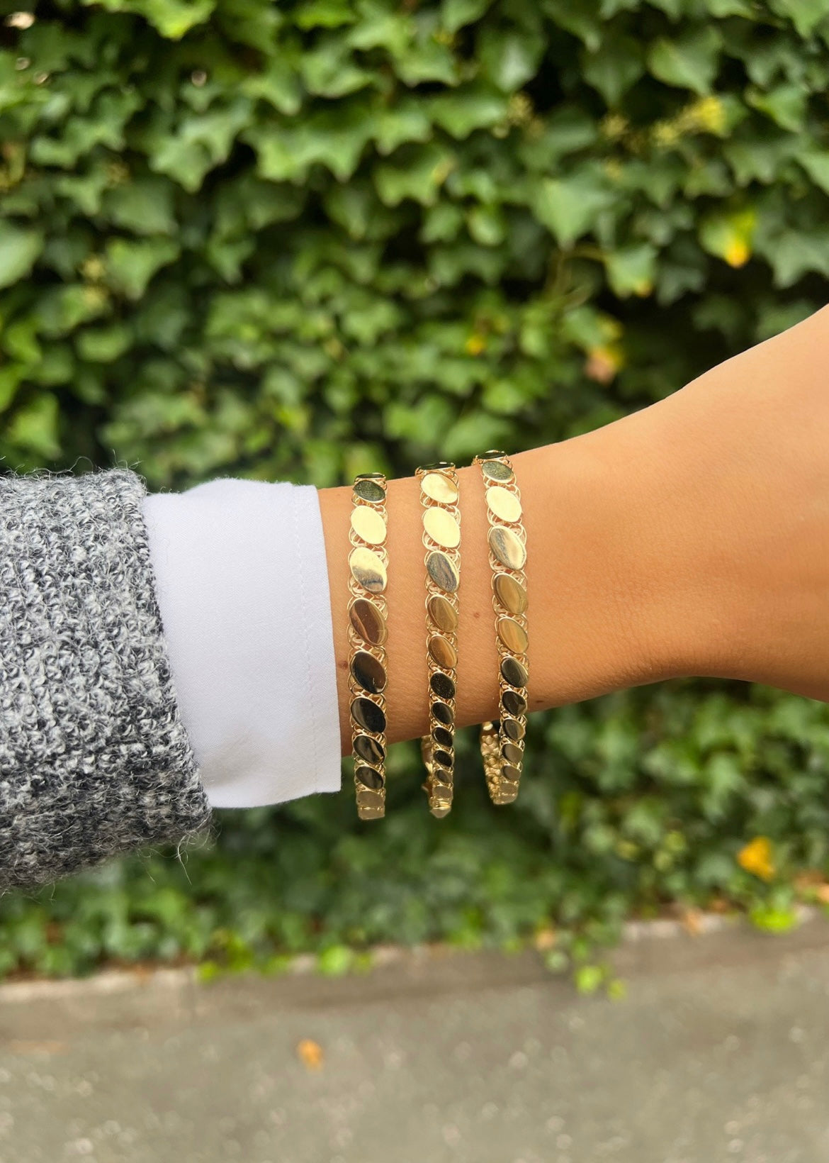 Gold Armband - Plättchen Reihe