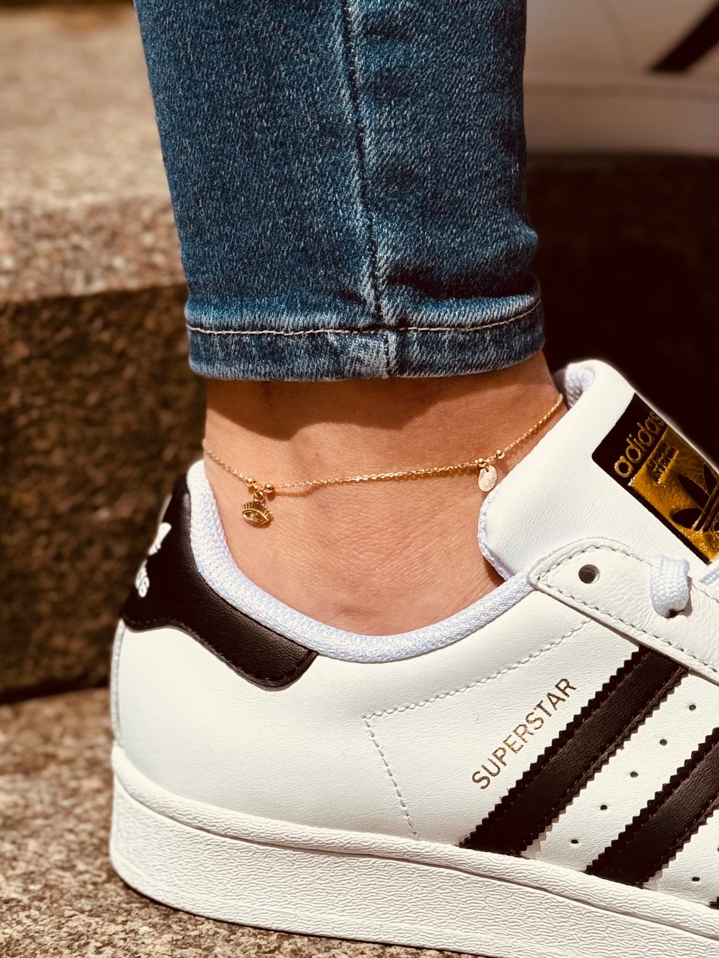Gold Fuẞkettchen - Nazar Eye Charm Anklet