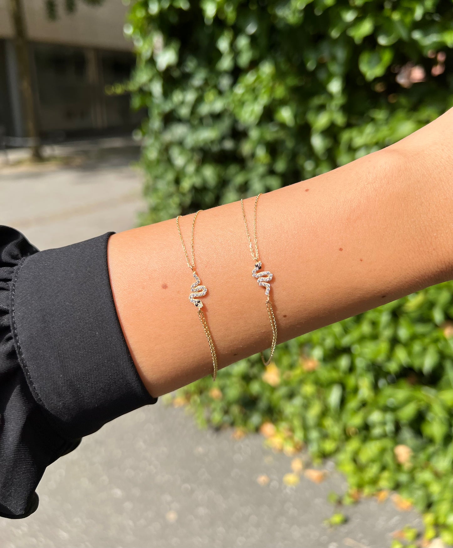 Gold Armband - Schlange klein
