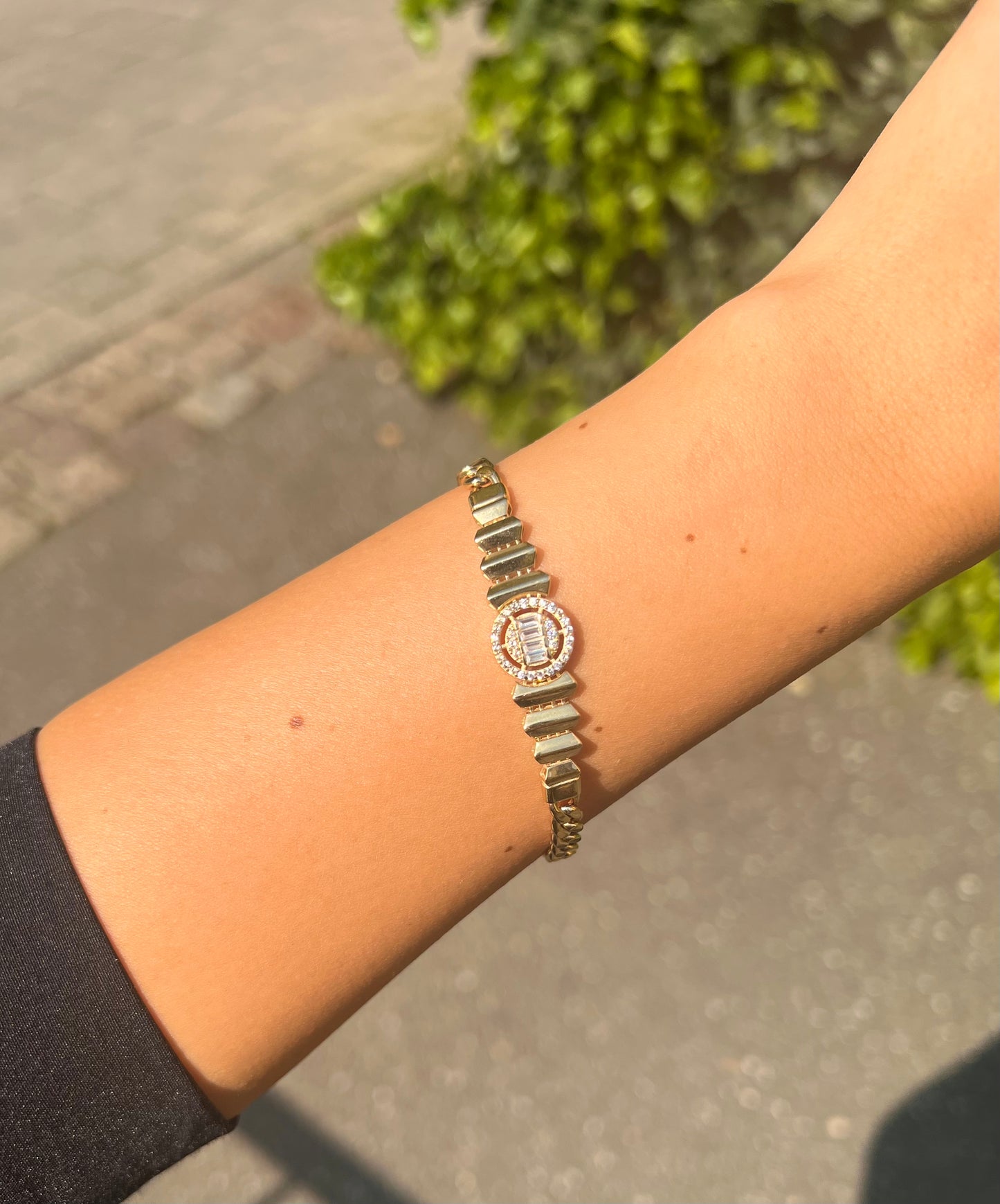 Gold Armband - Baguette Groß