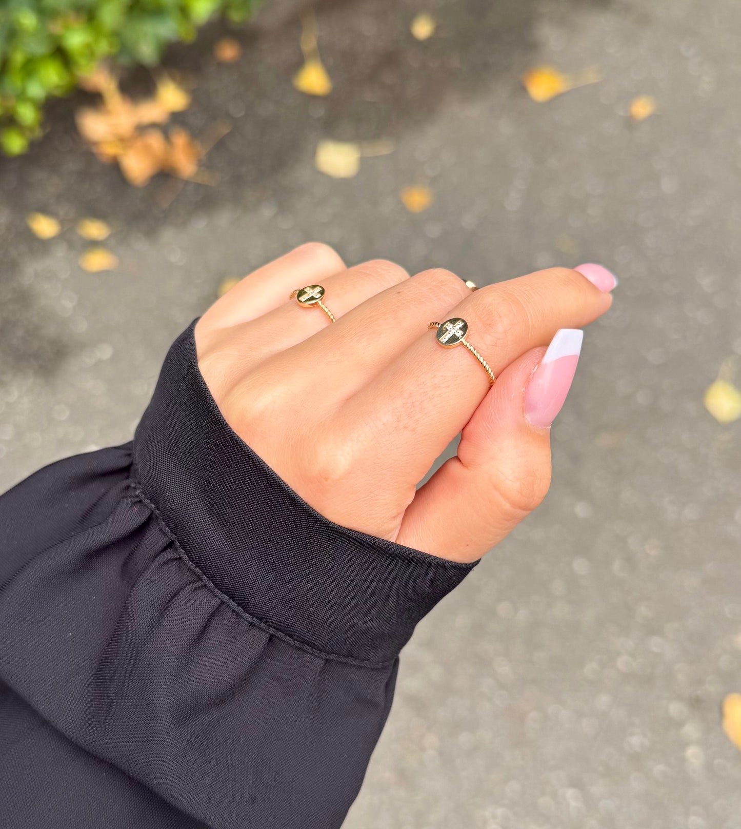 Gold Ring - Kreuz Zirkonia