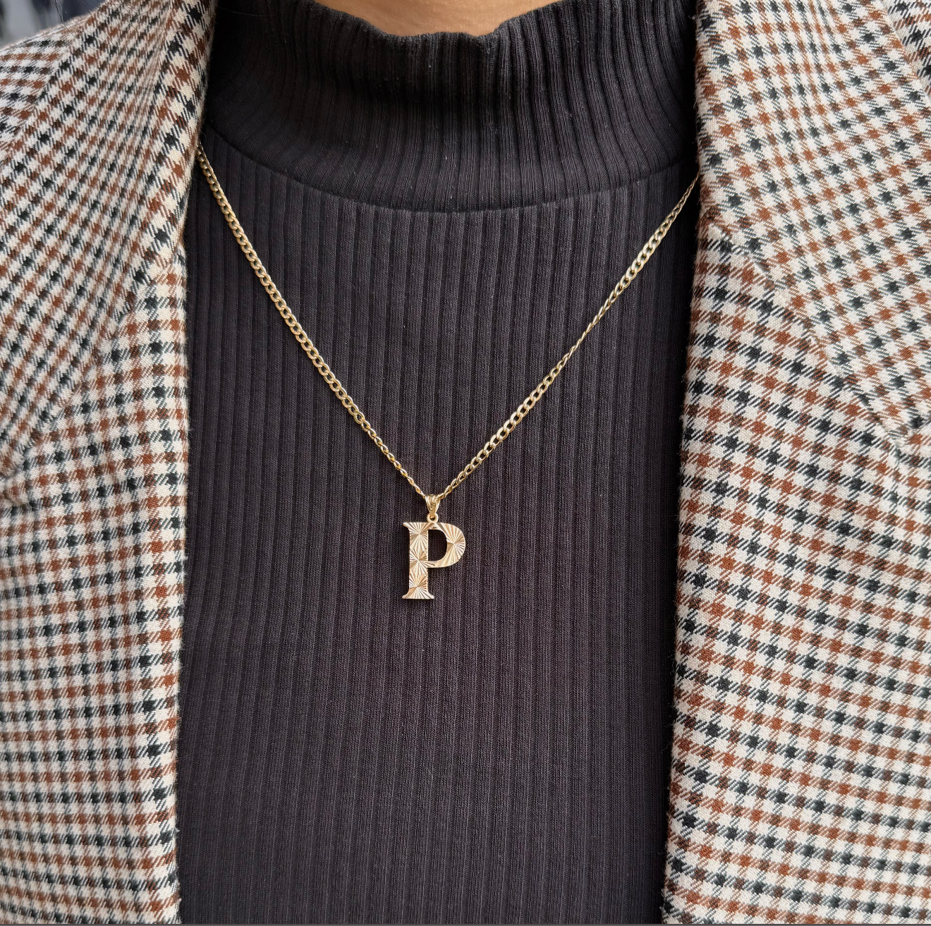 Gold Anhänger - Buchstabe P