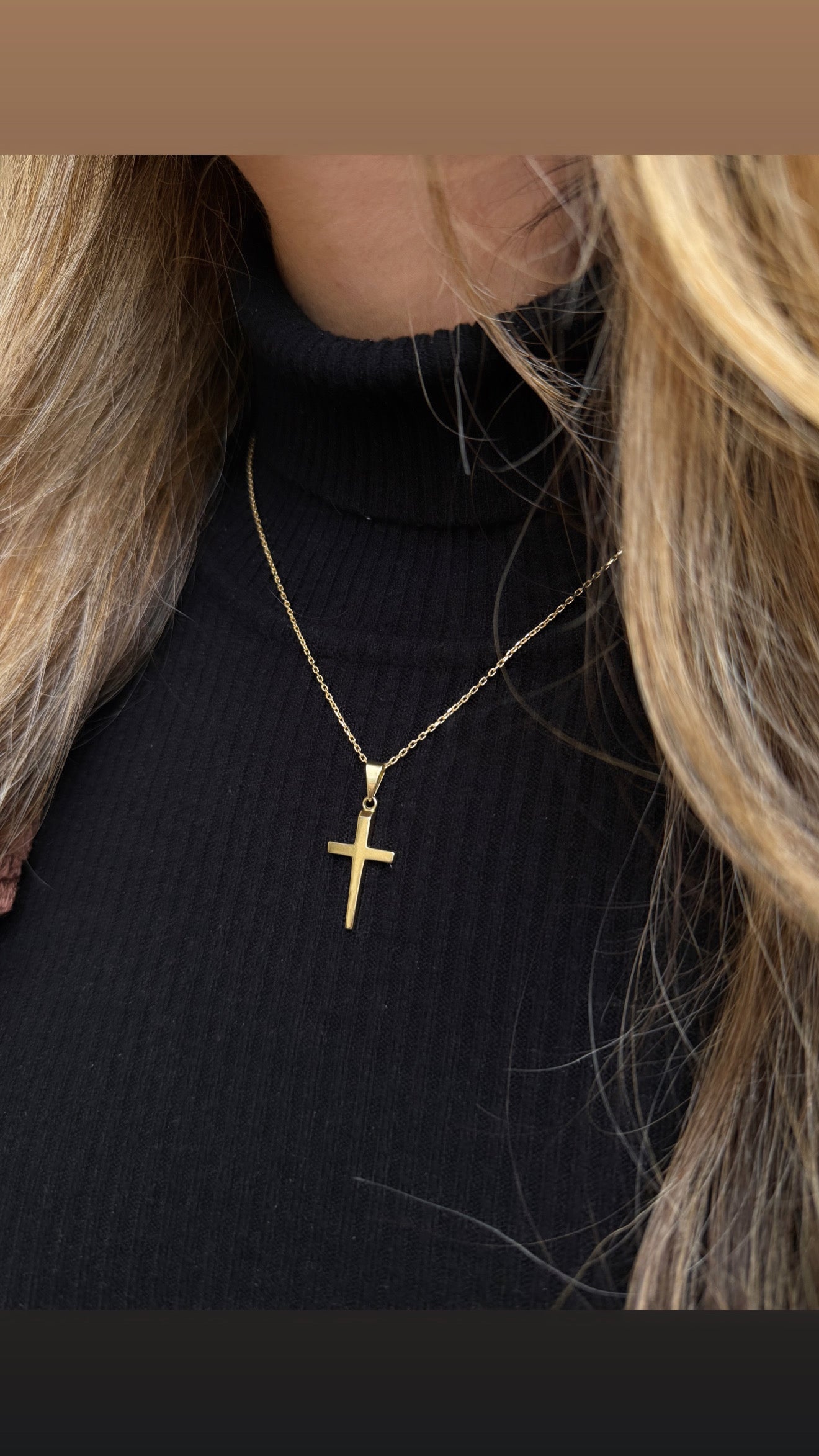 Gold Halskette - Kreuz