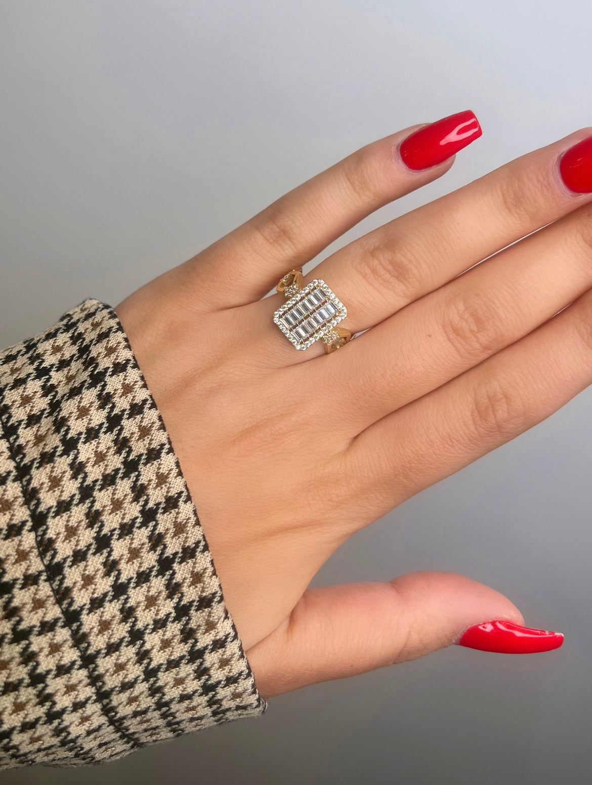 Gold Ring - Rechteckiger Baguette