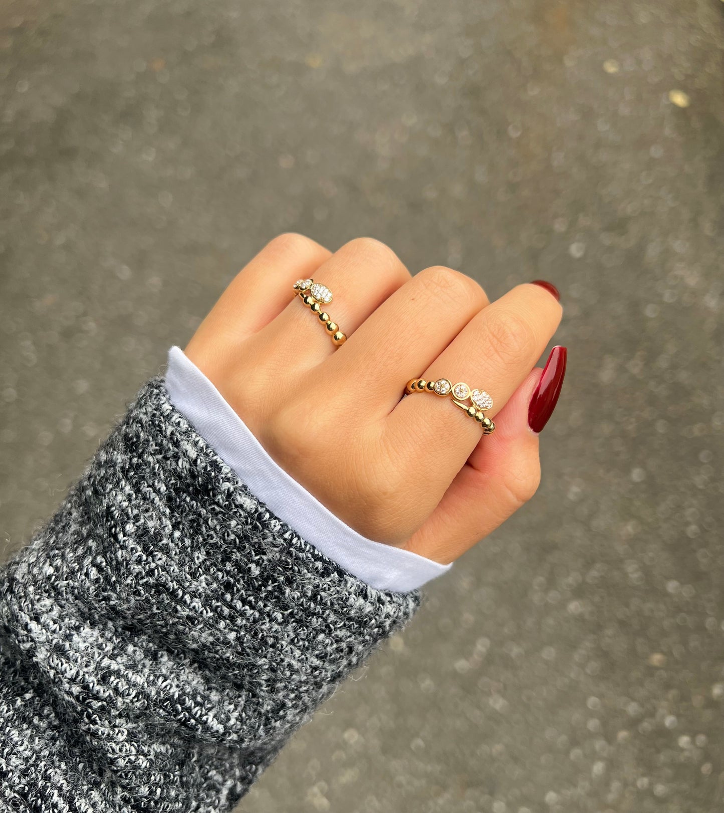 Gold Ring - Kreisreihe Zirkonia