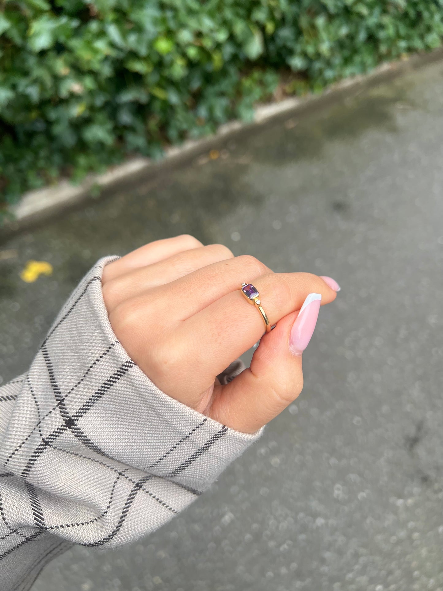 Gold Ring - Lila Baguette