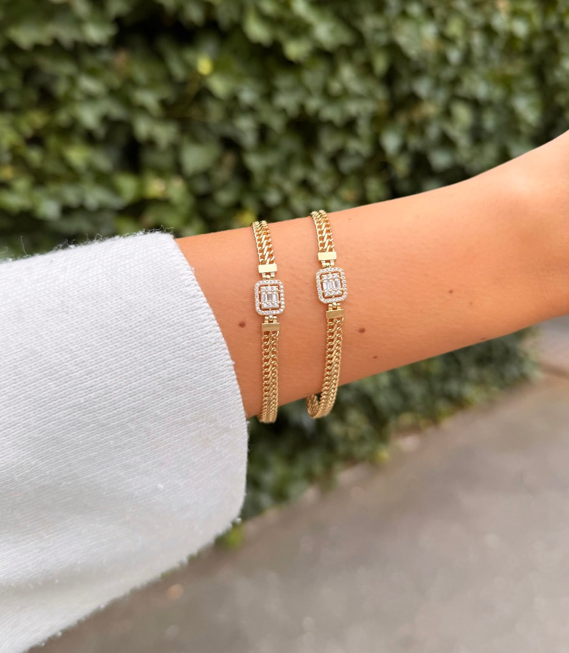 Gold Armband - Baguette Zirkonia