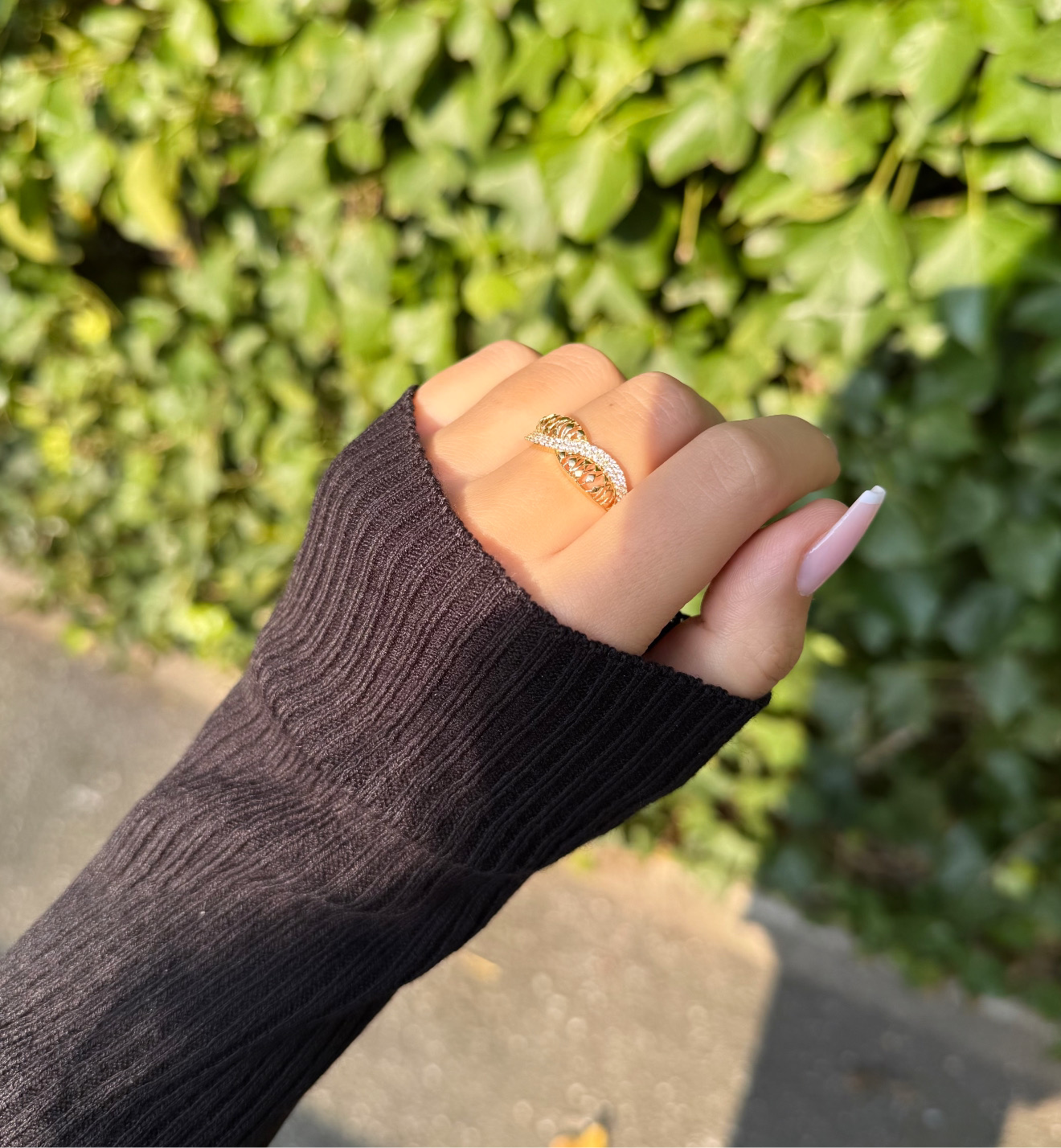 Gold Ring - Zirkonia Wave