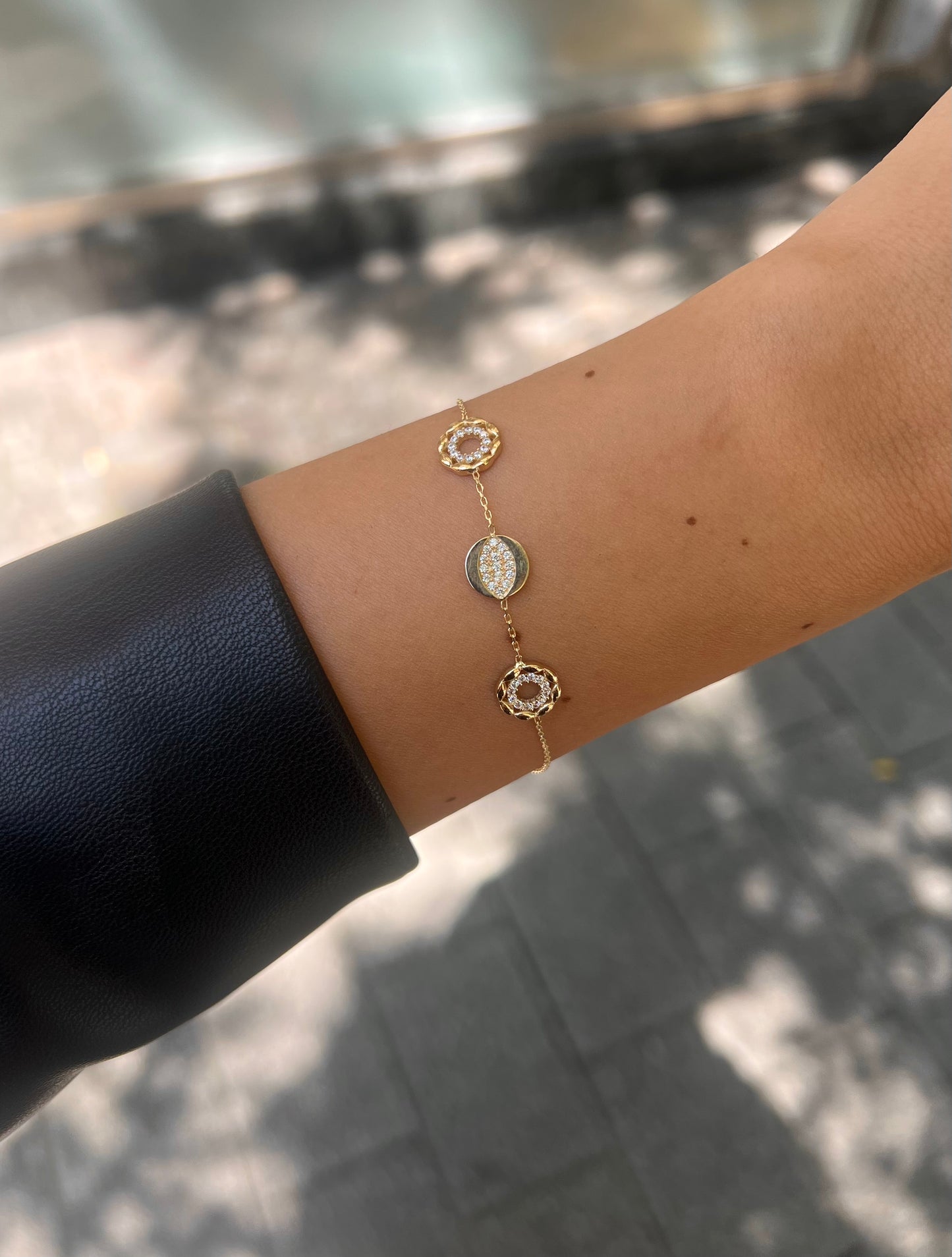 Gold Armband - Drei Kreis Modell