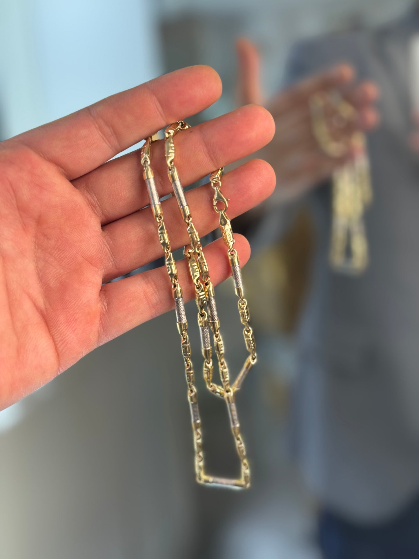 Bicolor-Kette aus 14k (585) Gold – 65 cm