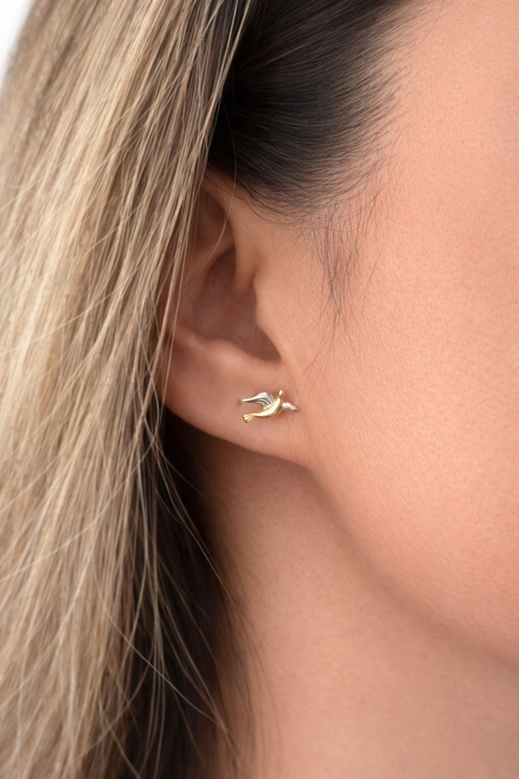 Gold Ohrringe - Vogel