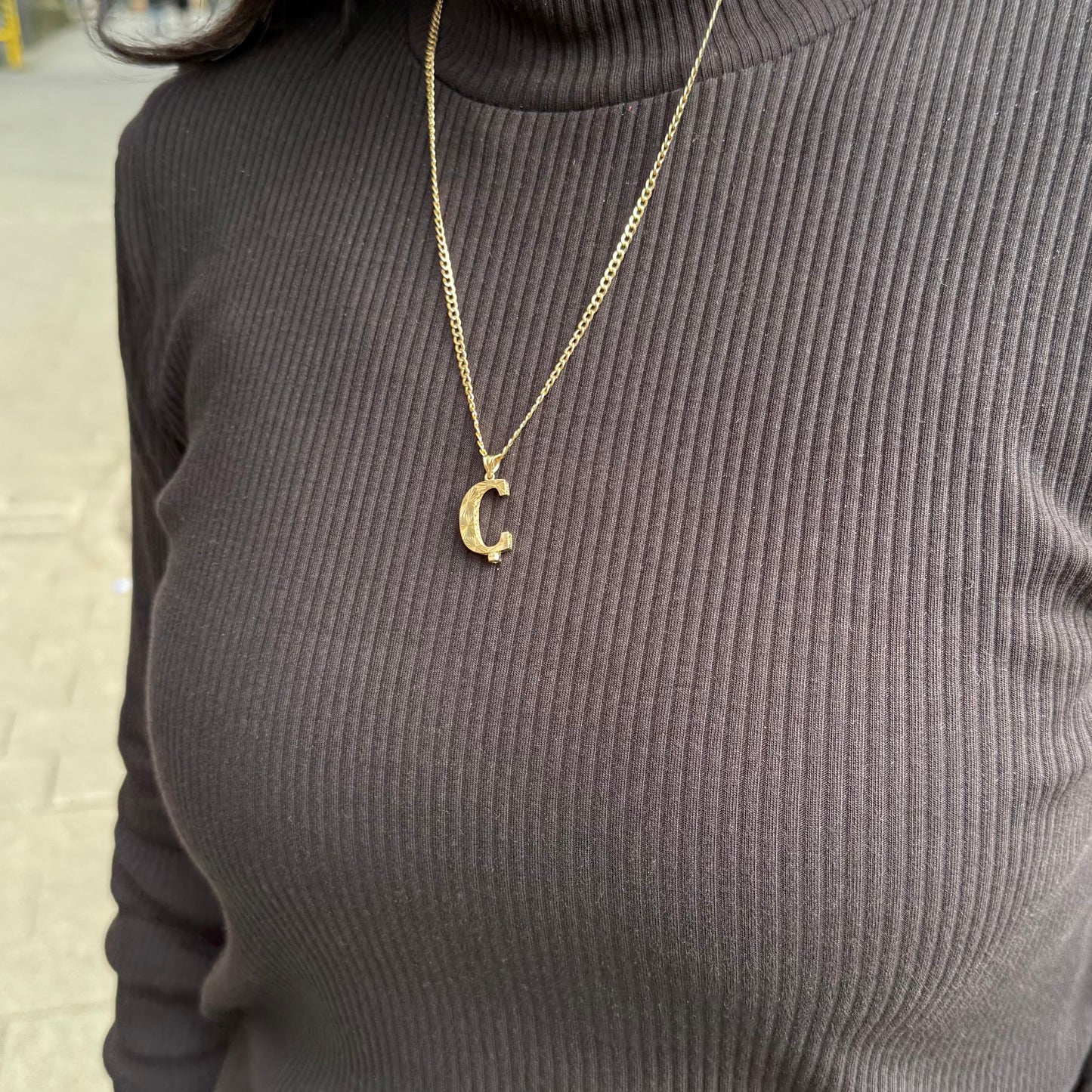 Gold Anhänger - Buchstabe ç