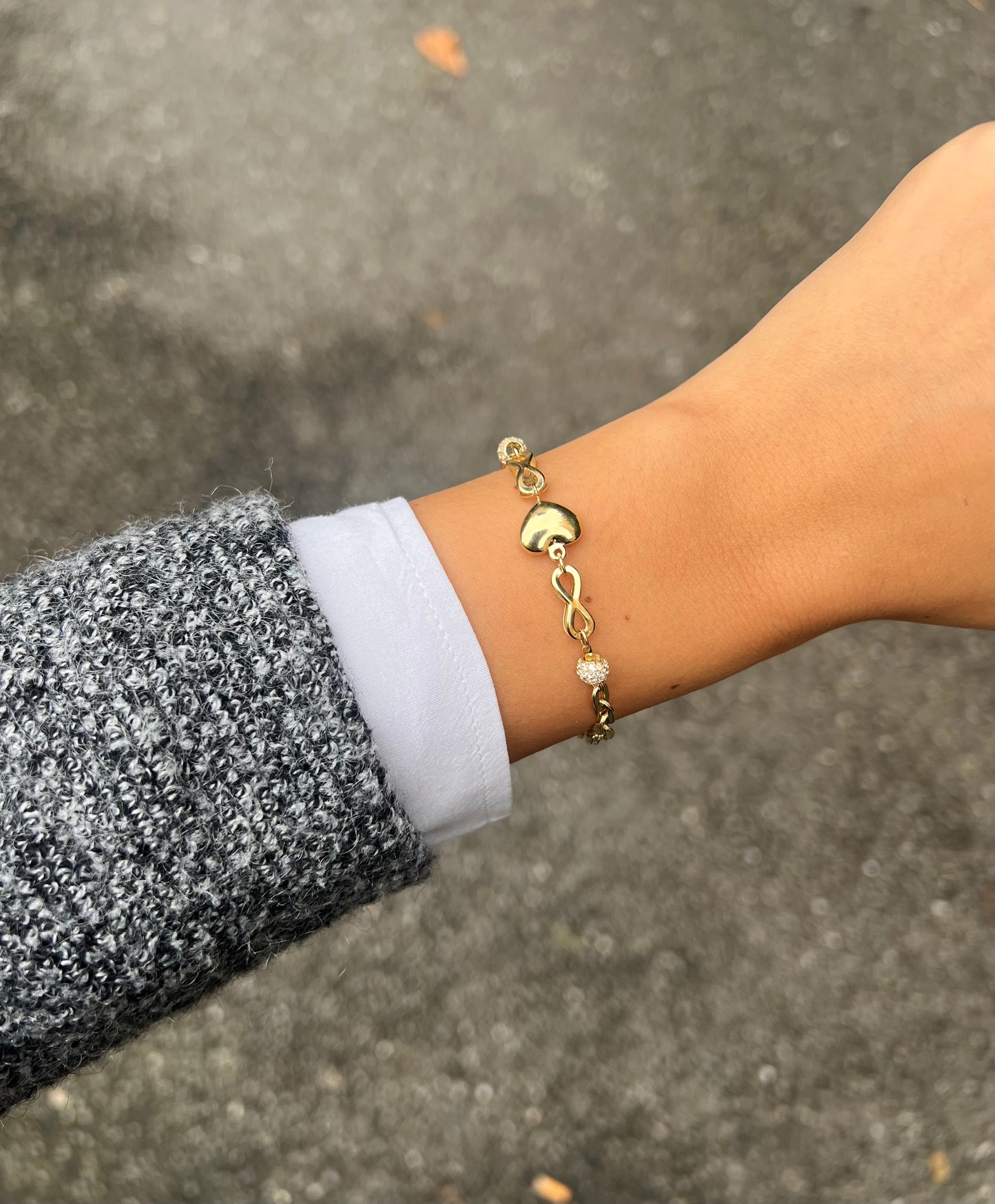 Gold Armband - Herz mit Unendlichkeit