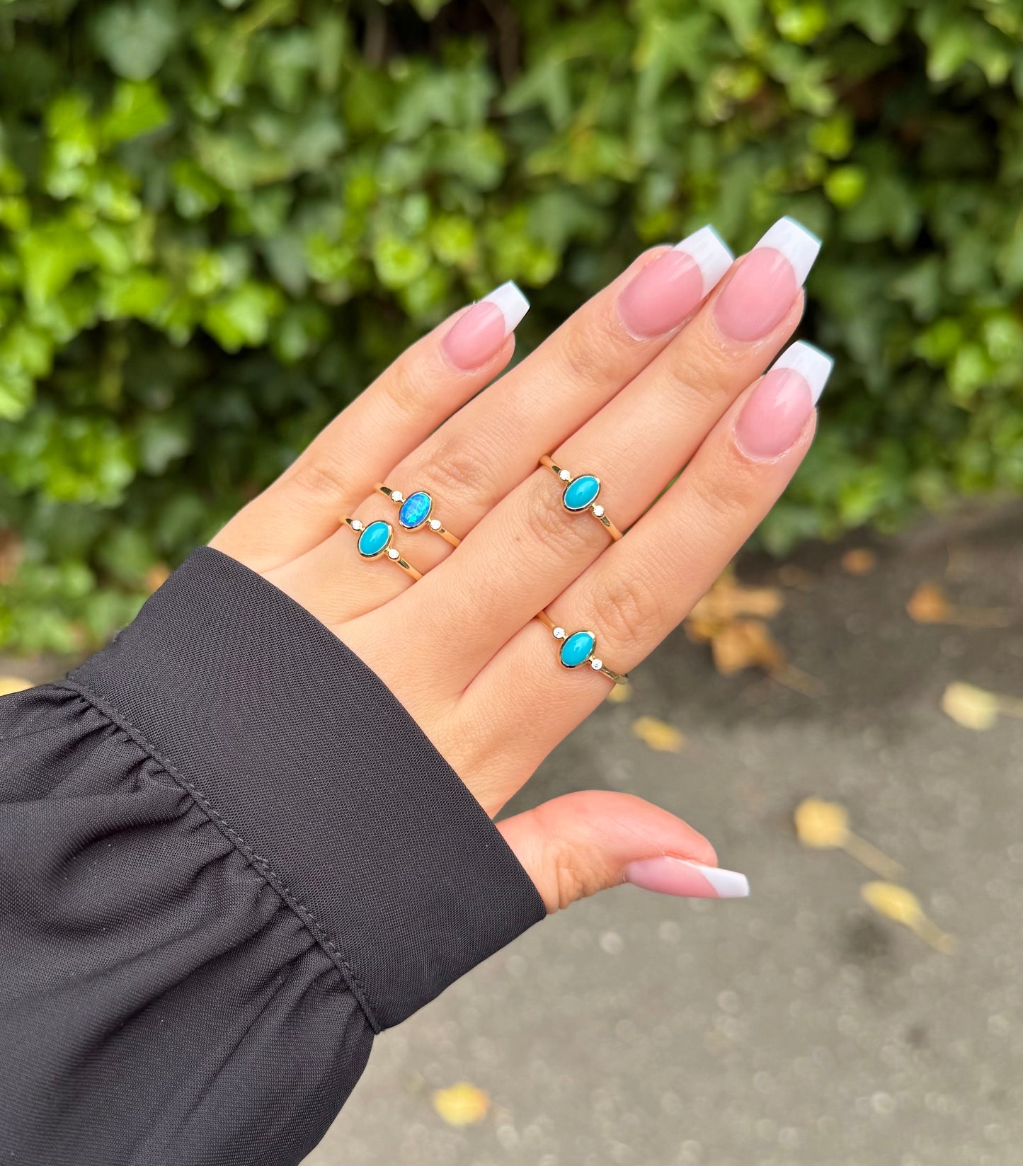 Gold Ring - Ozean Türkis