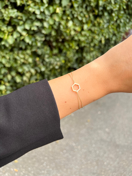 Gold Armband - Sechseckig