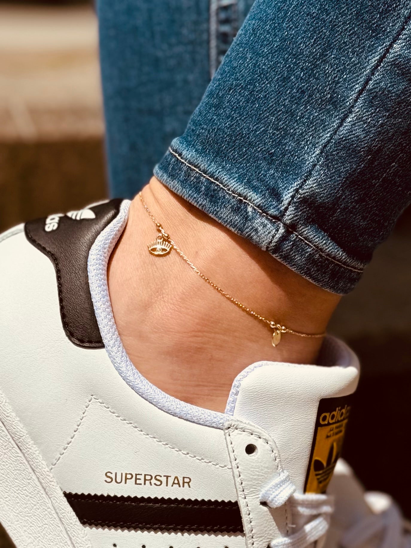 Gold Fuẞkettchen - Nazar Eye Charm Anklet