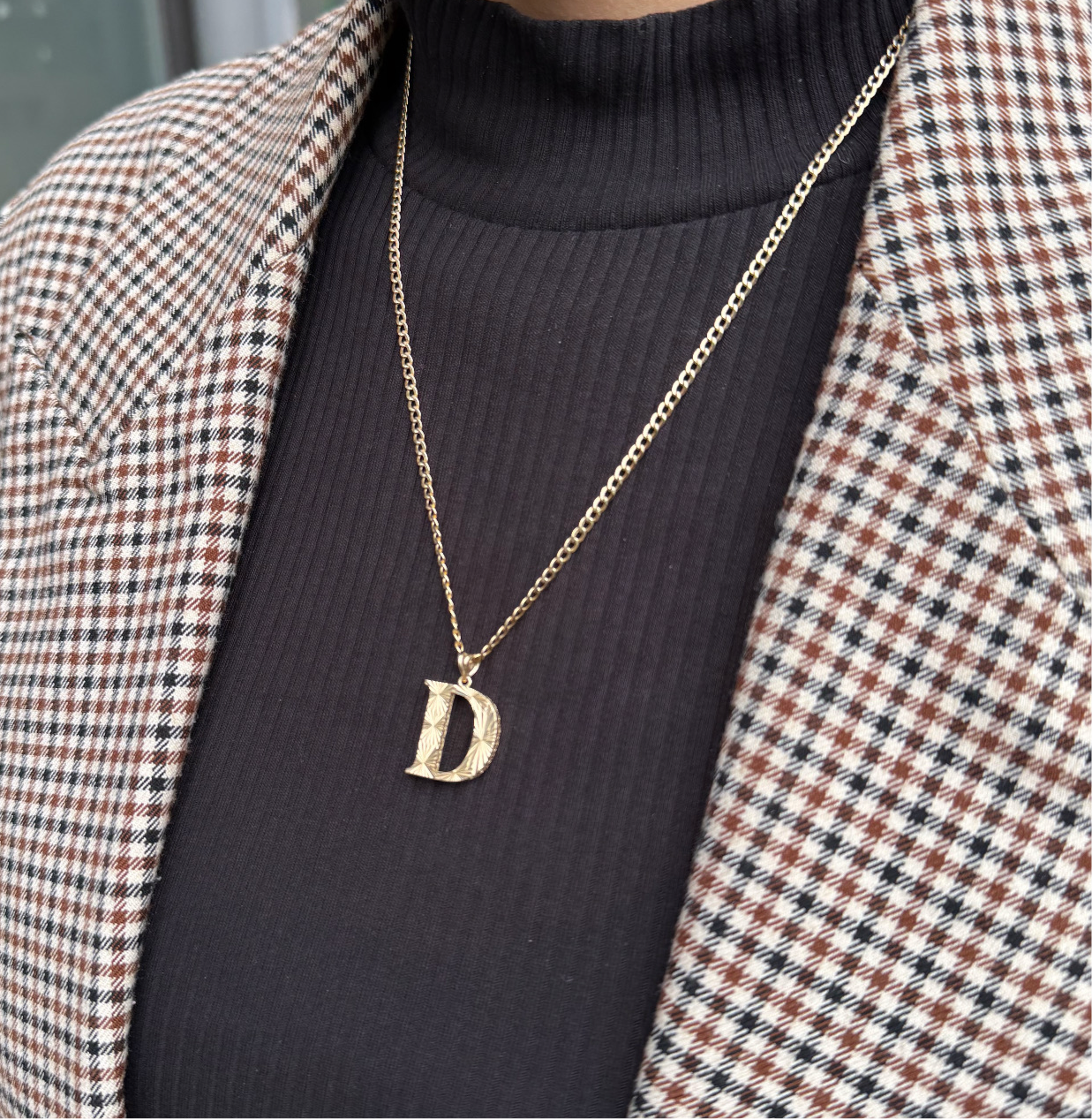 Gold Anhänger - Buchstabe D
