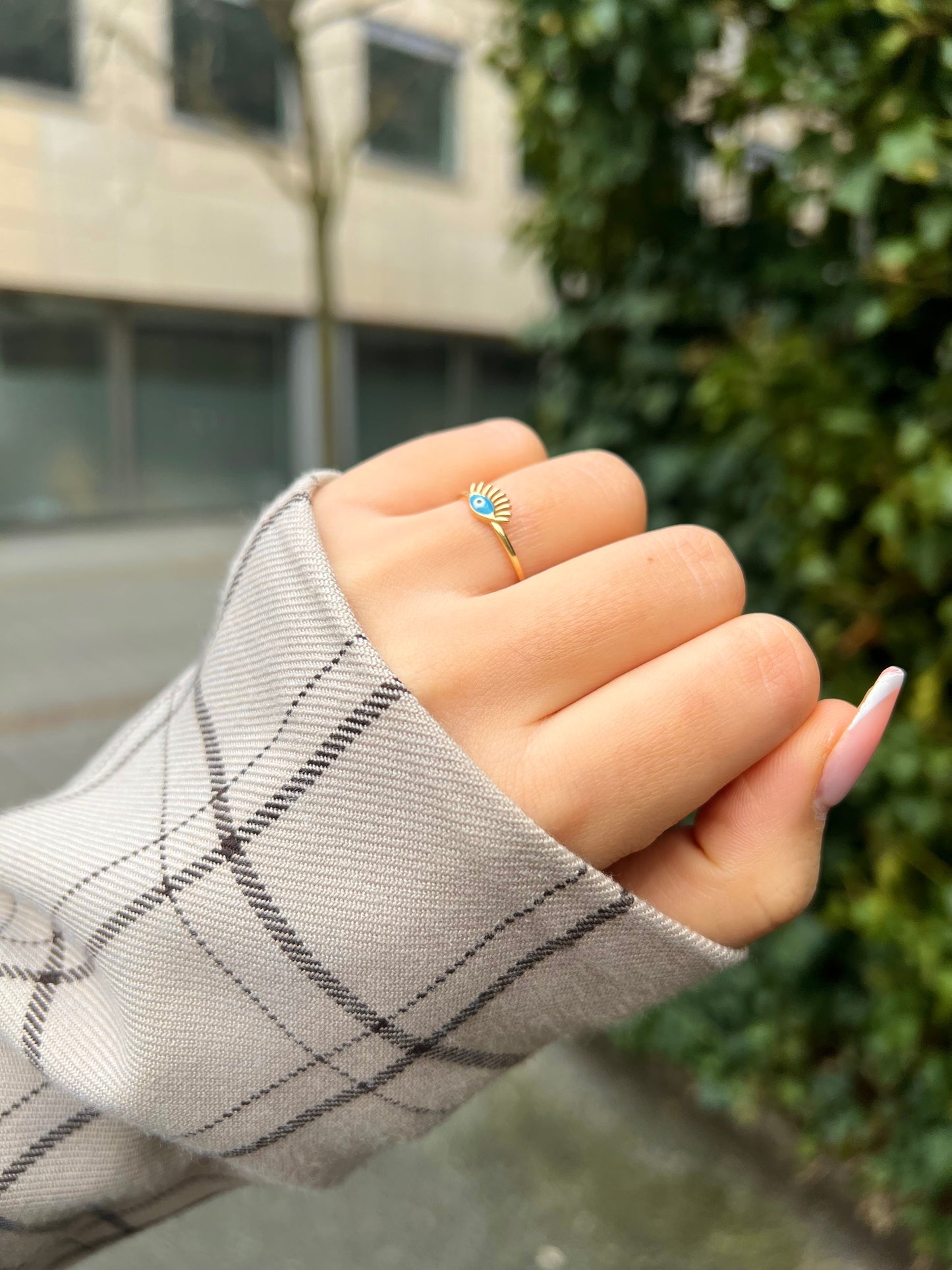 Gold Ring - Nazar mit Wimpern