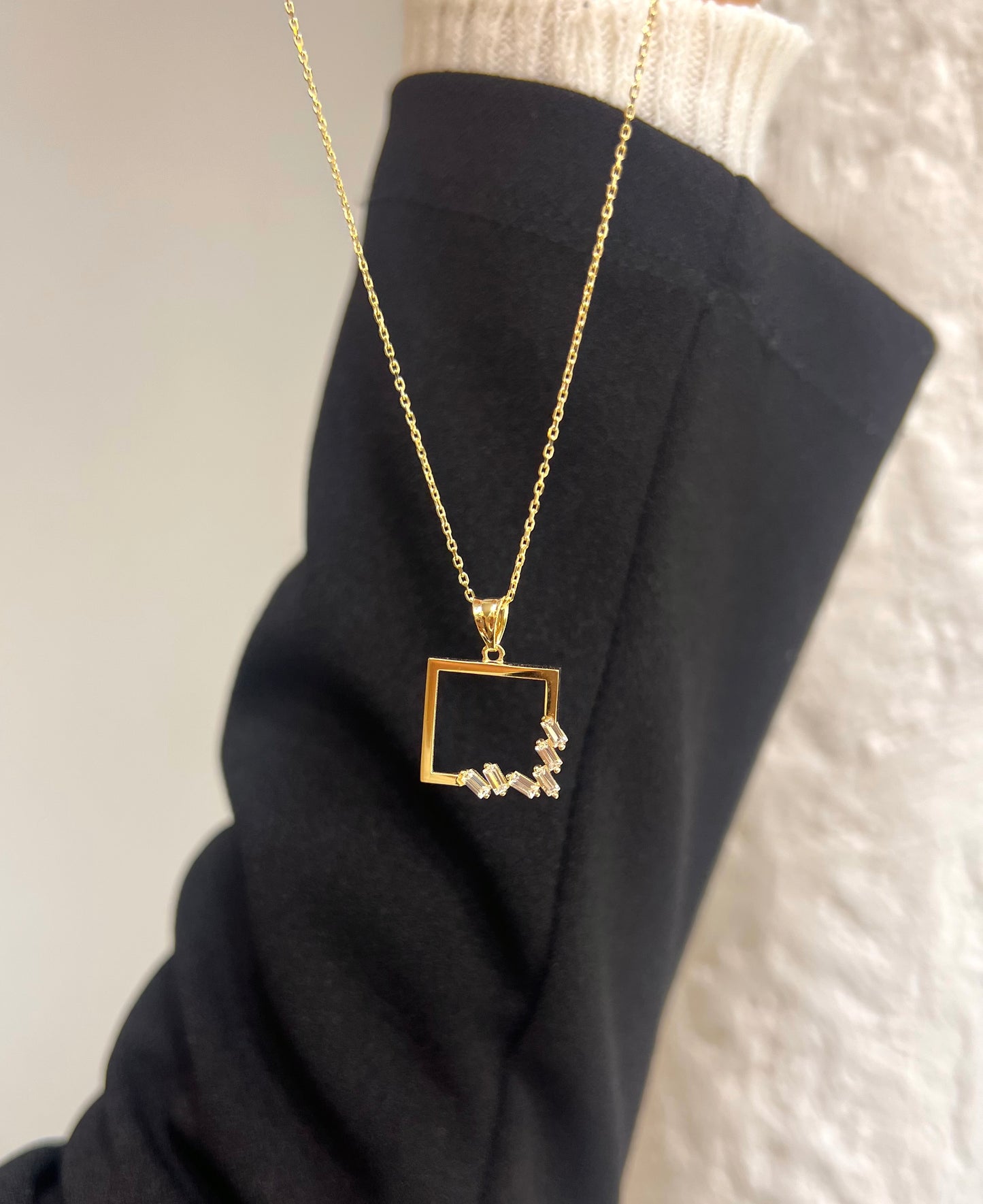 585 Gold Halskette - Quadrat