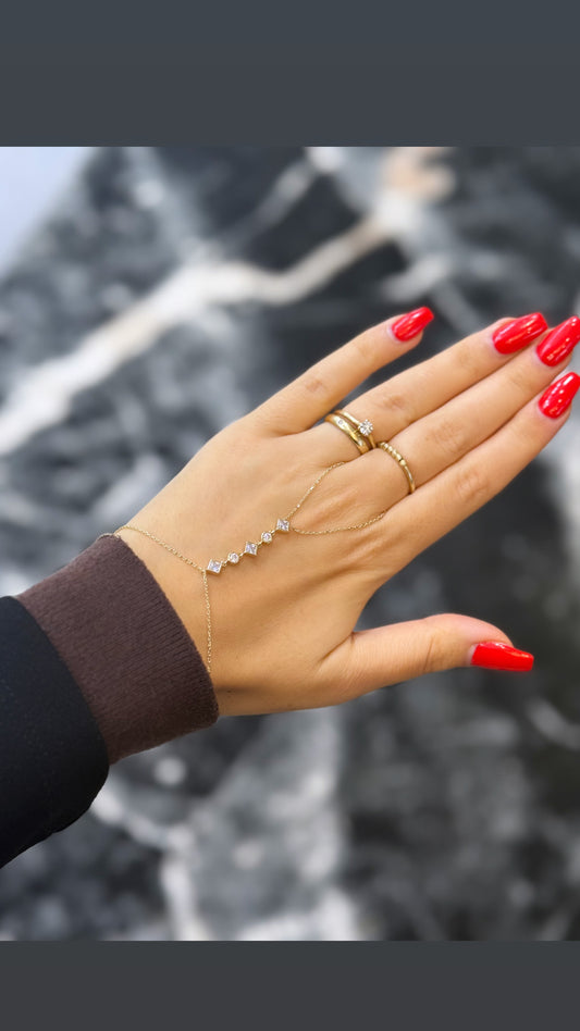 Gold Handkette - Luna Square