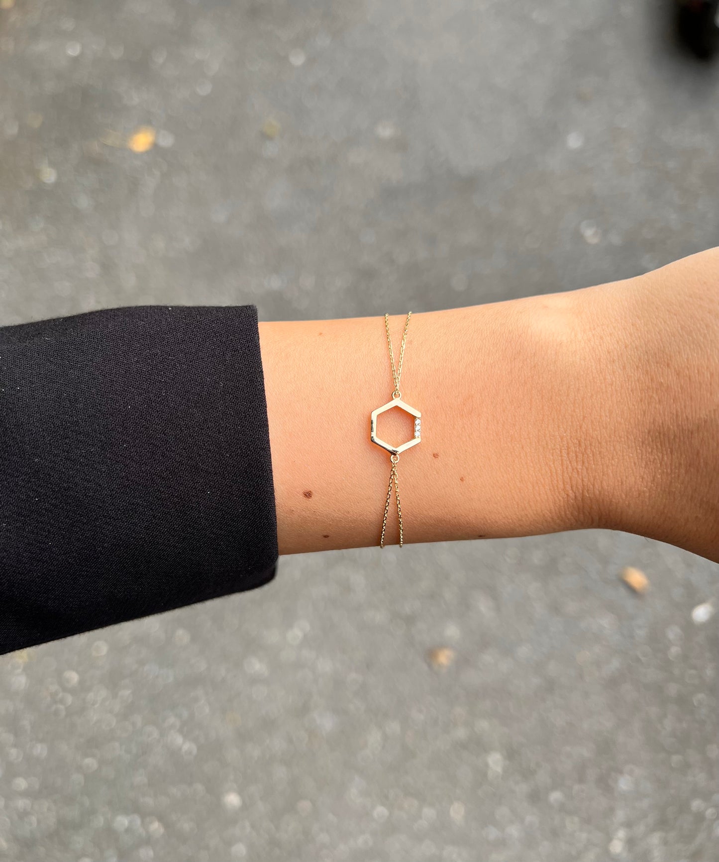 Gold Armband - Sechseckig