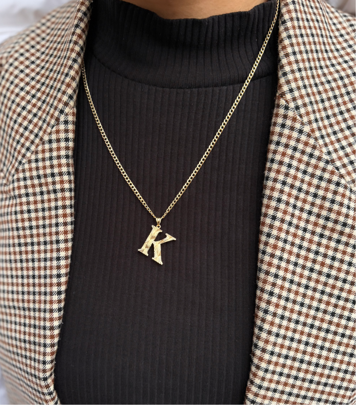 Gold Anhänger - Buchstabe K