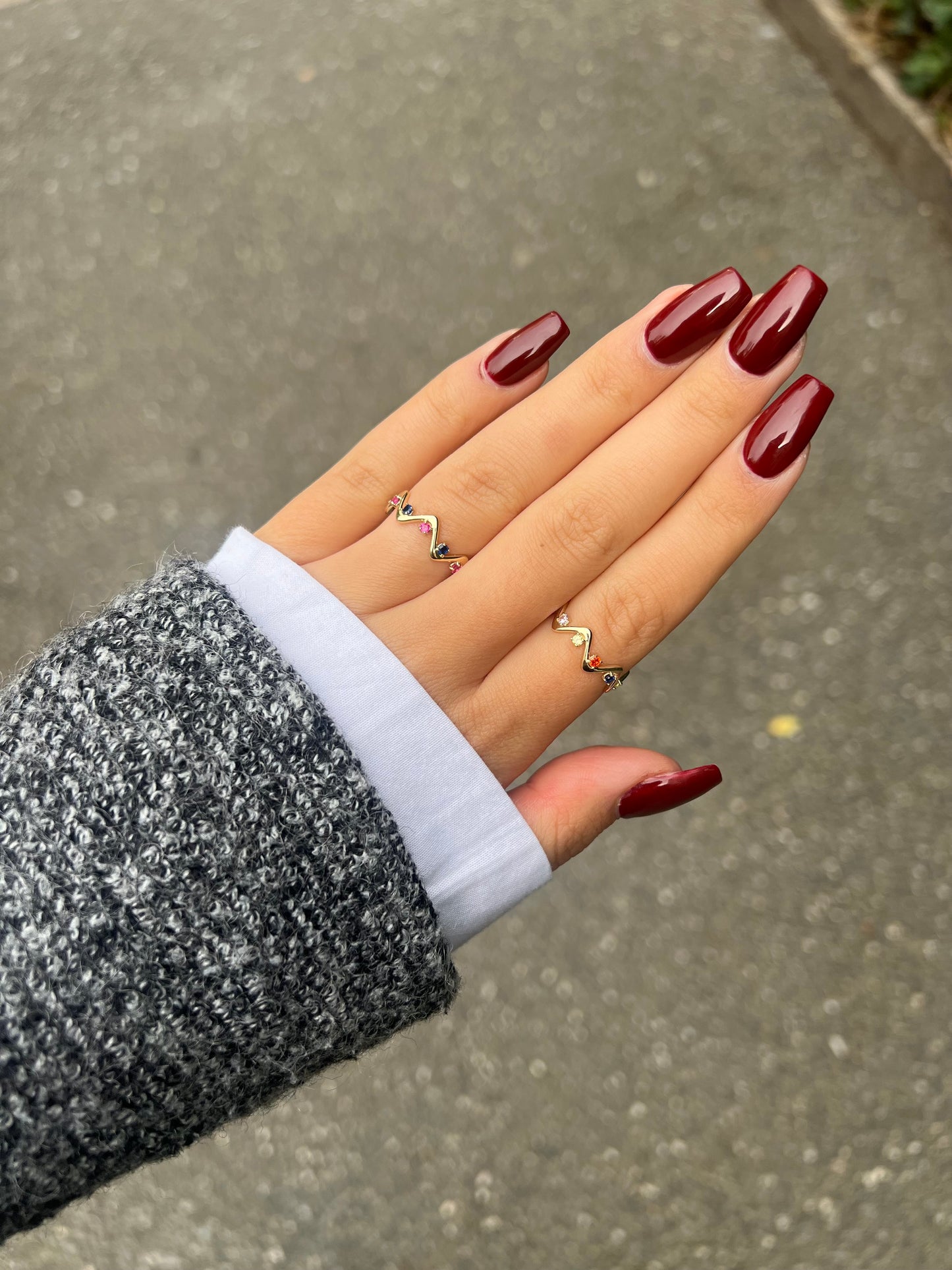 Gold Ring - Zickzack Bunt