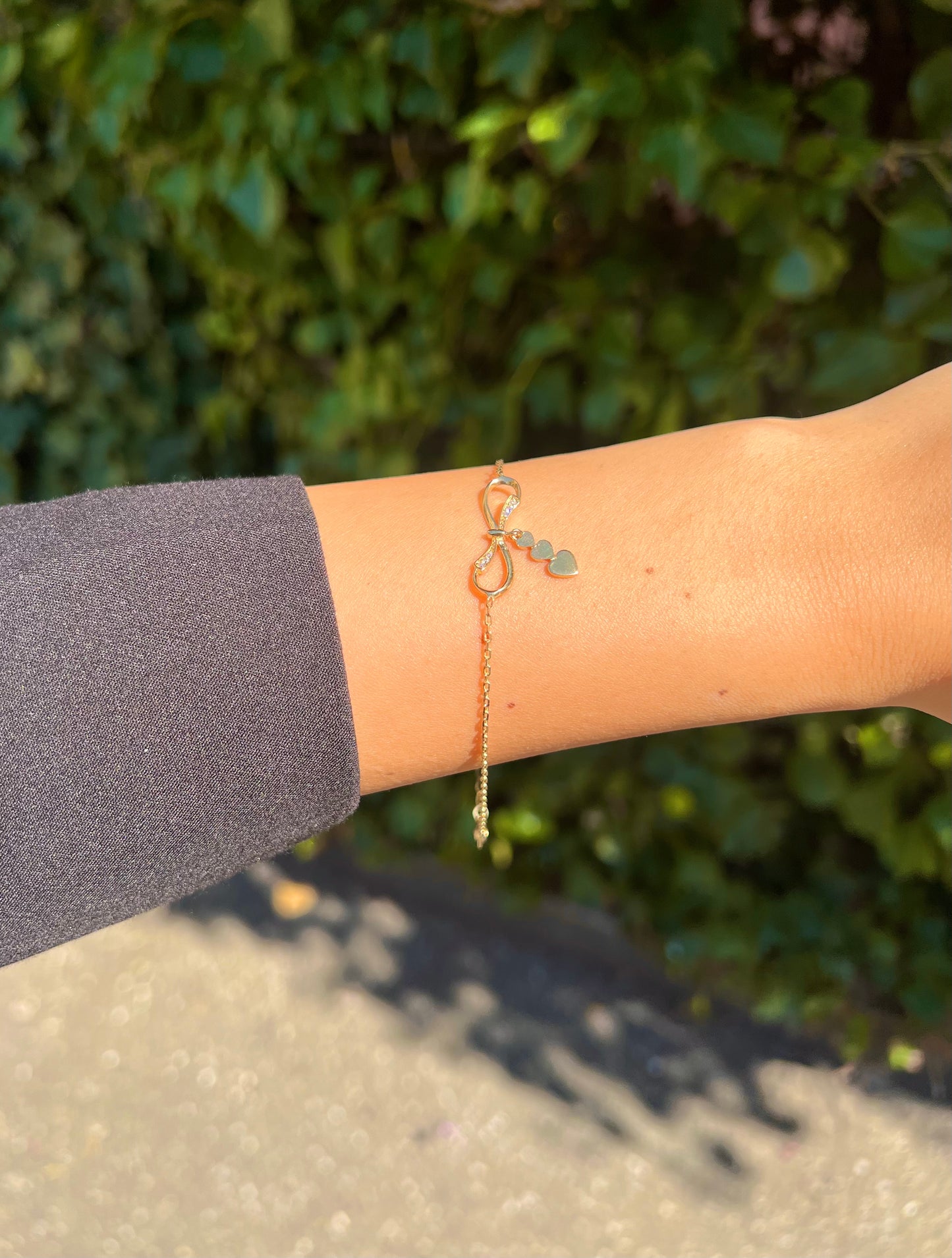 Gold Armband - Unendlichkeit mit Herz