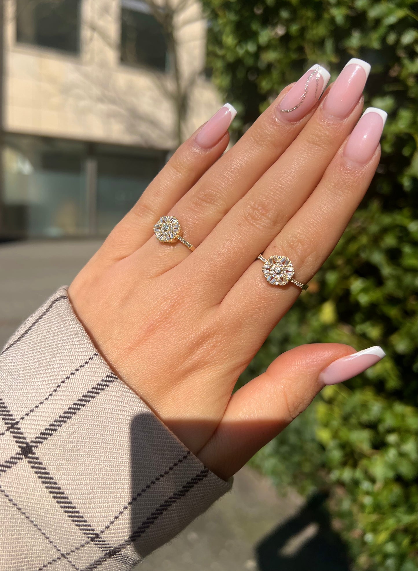 Gold Ring - Sechskant Baguette