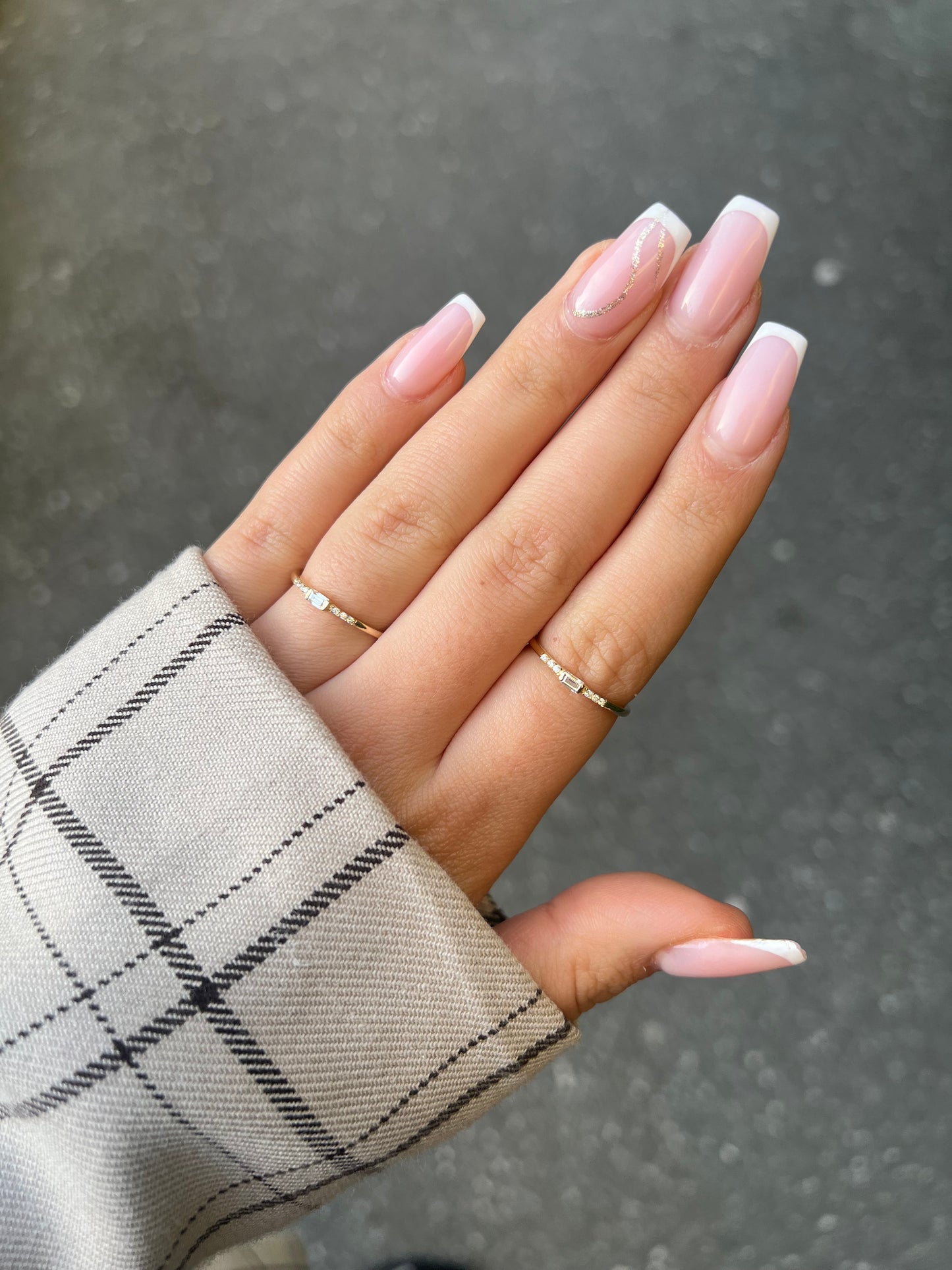 Gold Ring- Baguette mit Zirkonia Line