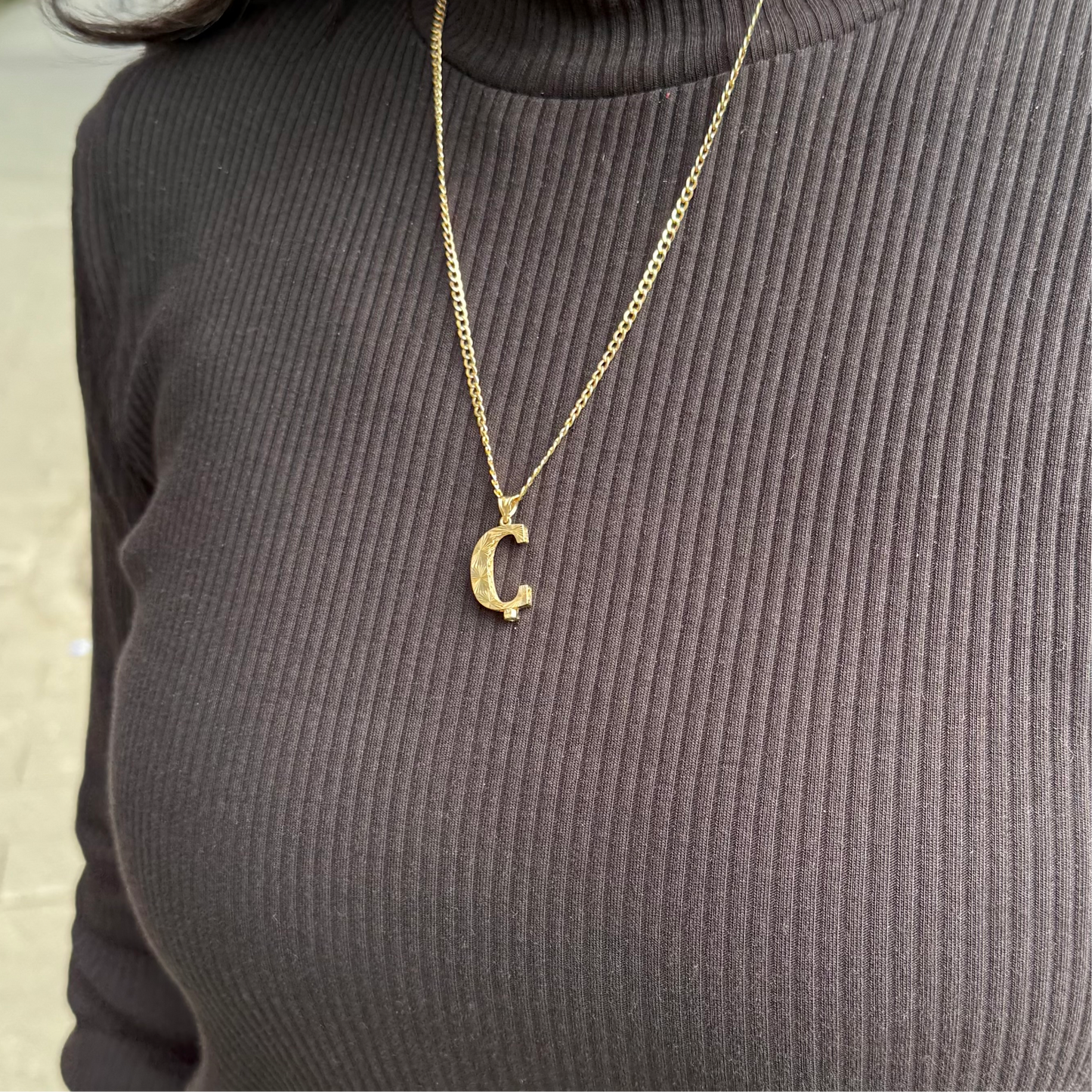 Gold Anhänger - Buchstabe ç