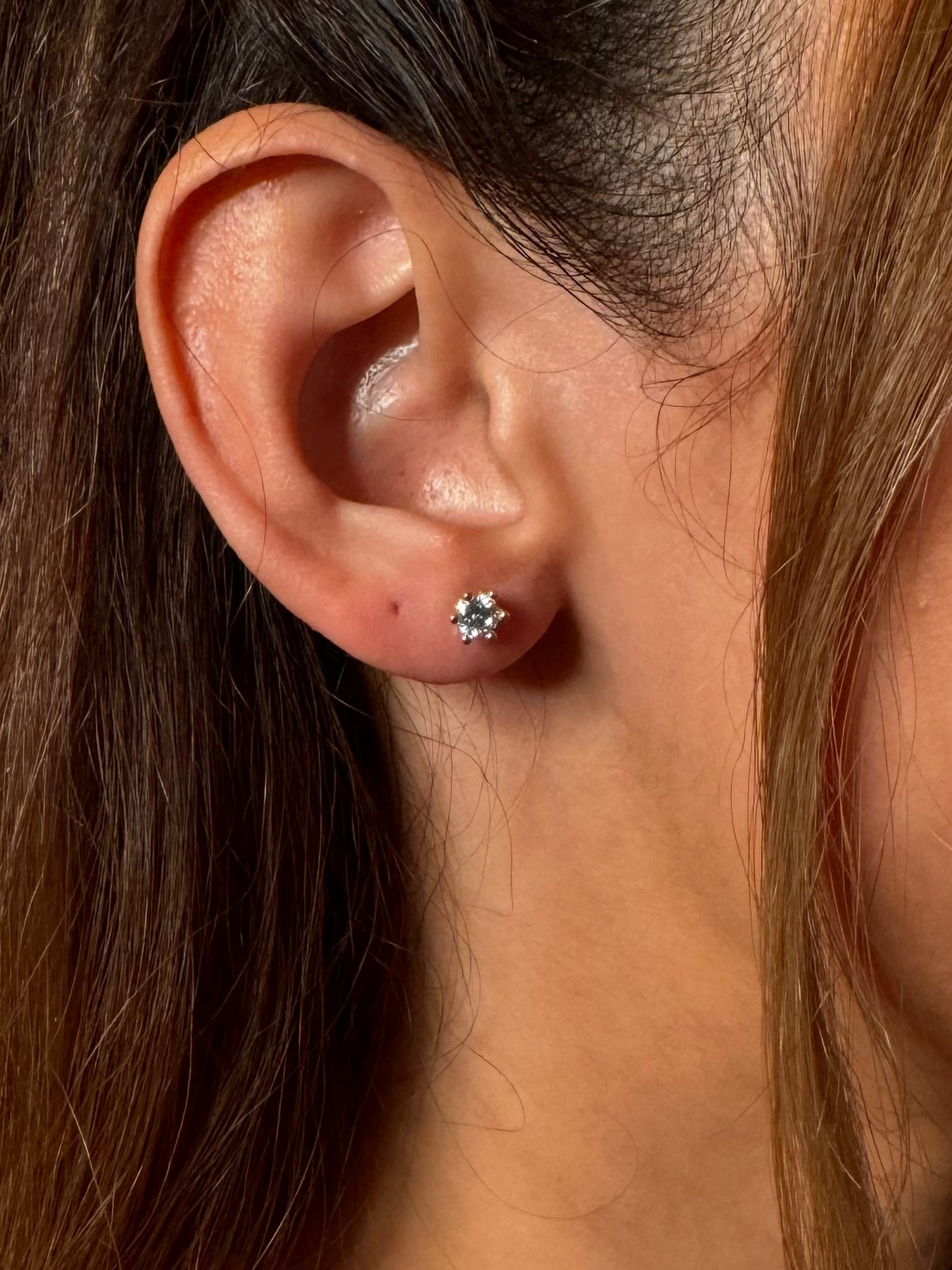 Gold Ohrstecker - Zirkonia 6er Krappe