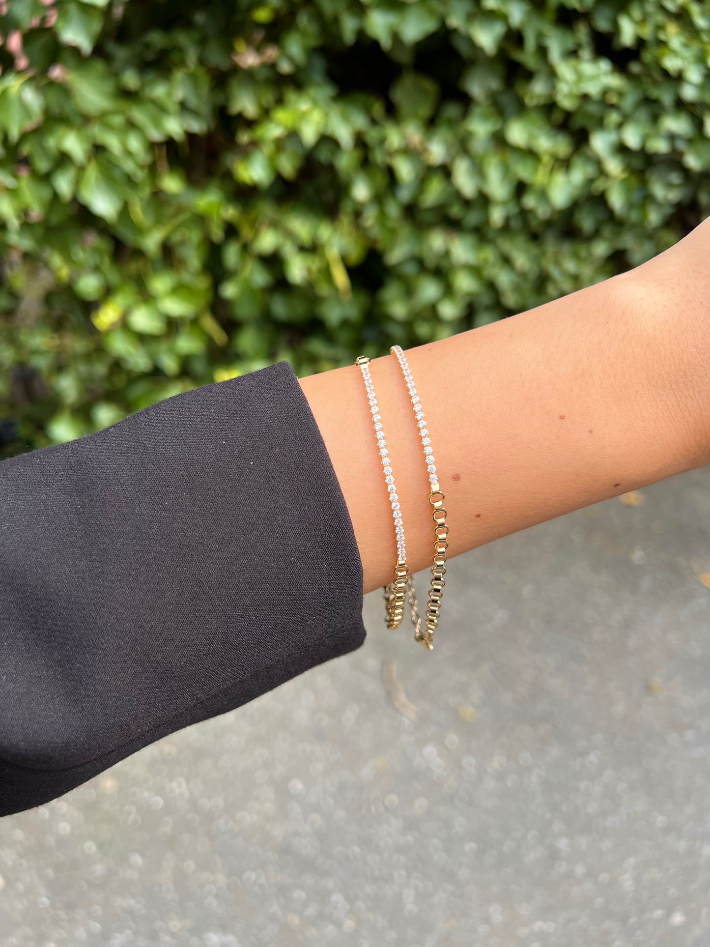 Gold Armband - Tennis Gliedersteine