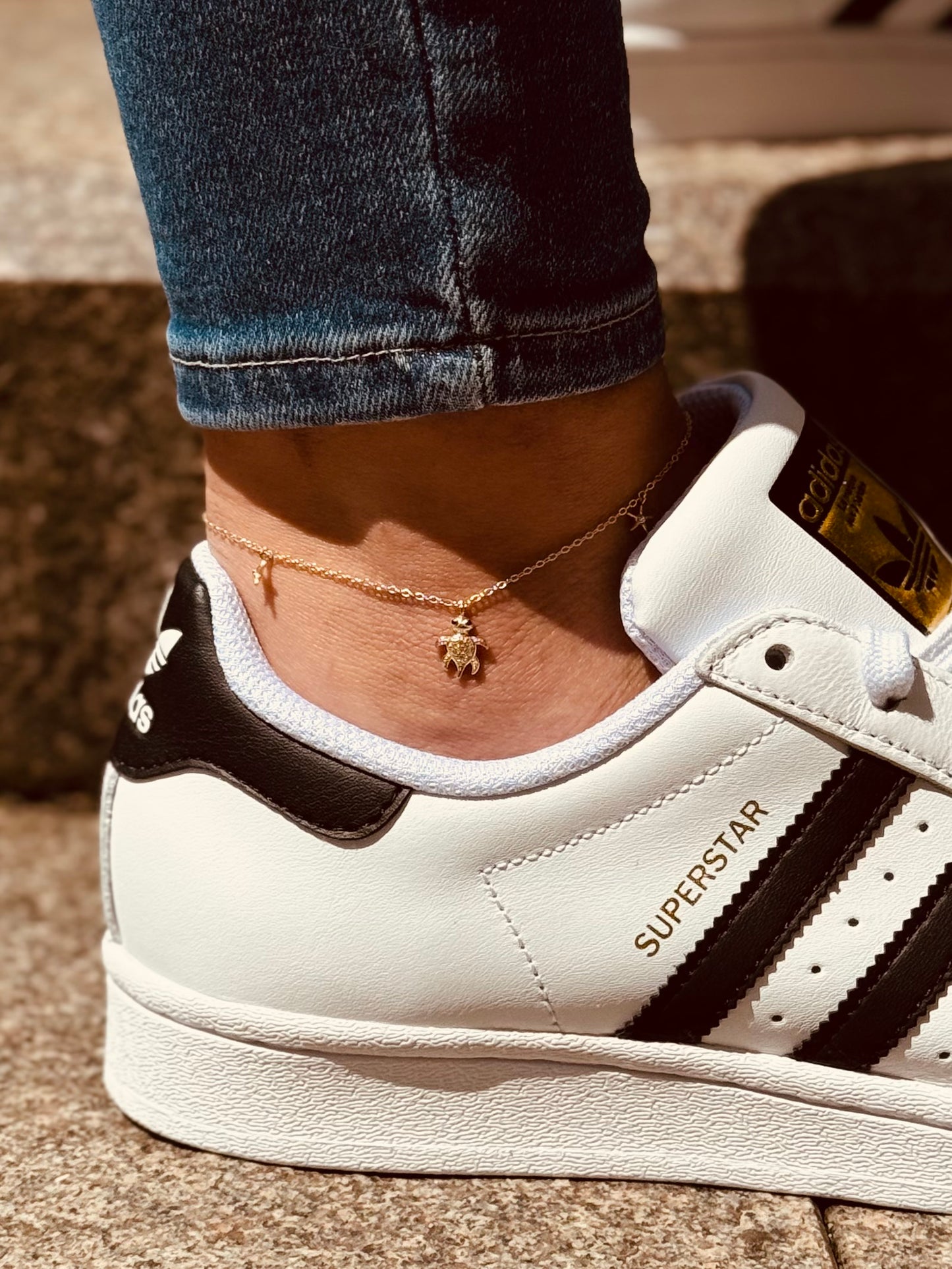 Gold Fuẞkettchen - Turtle & Starfish Delight