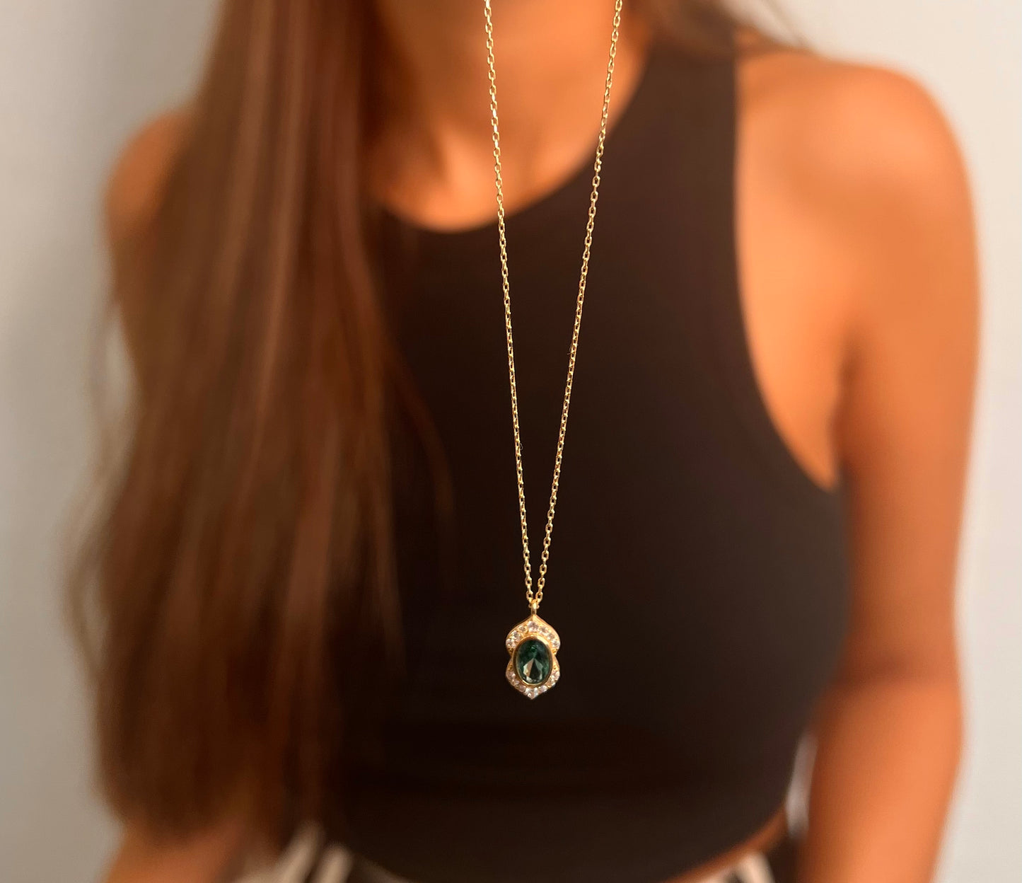 585 GOLD HALSKETTE - LAVINA ZIRKONIA