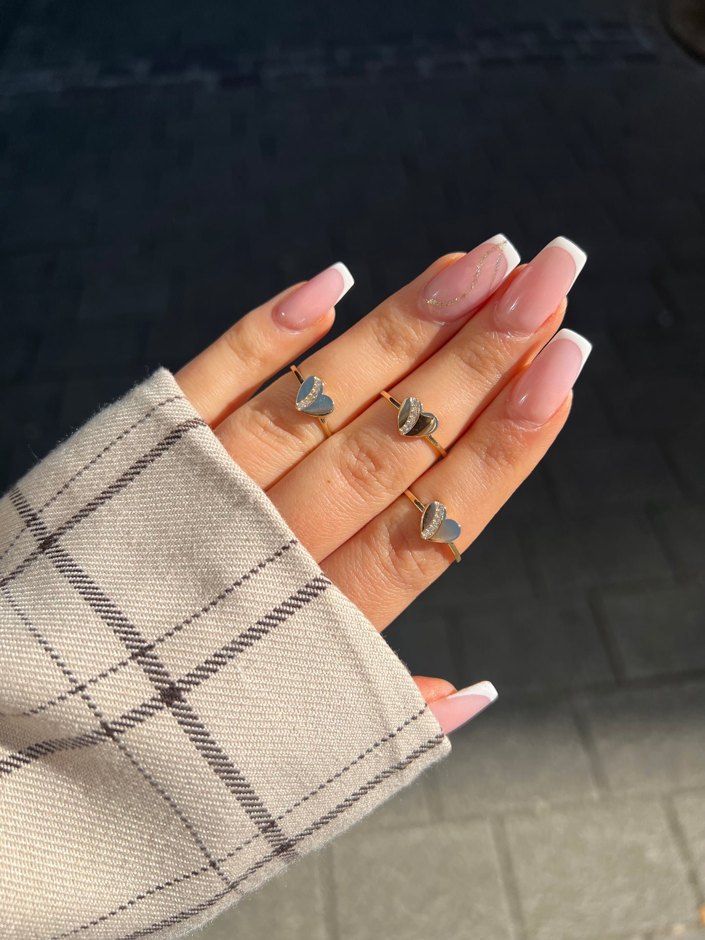 Gold Ring - Herz Zirkonia Line