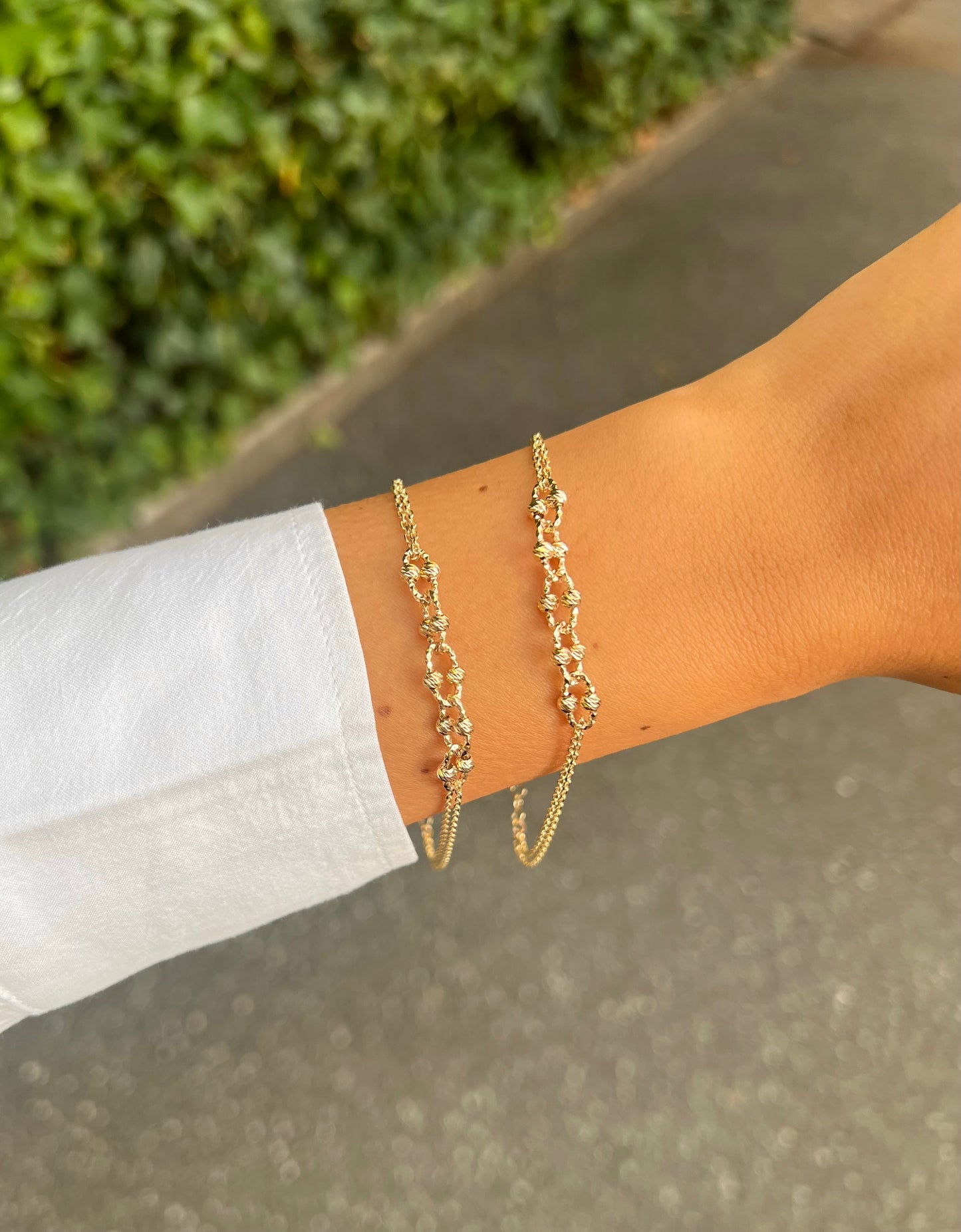 Gold Armband - Kettenform Dorika