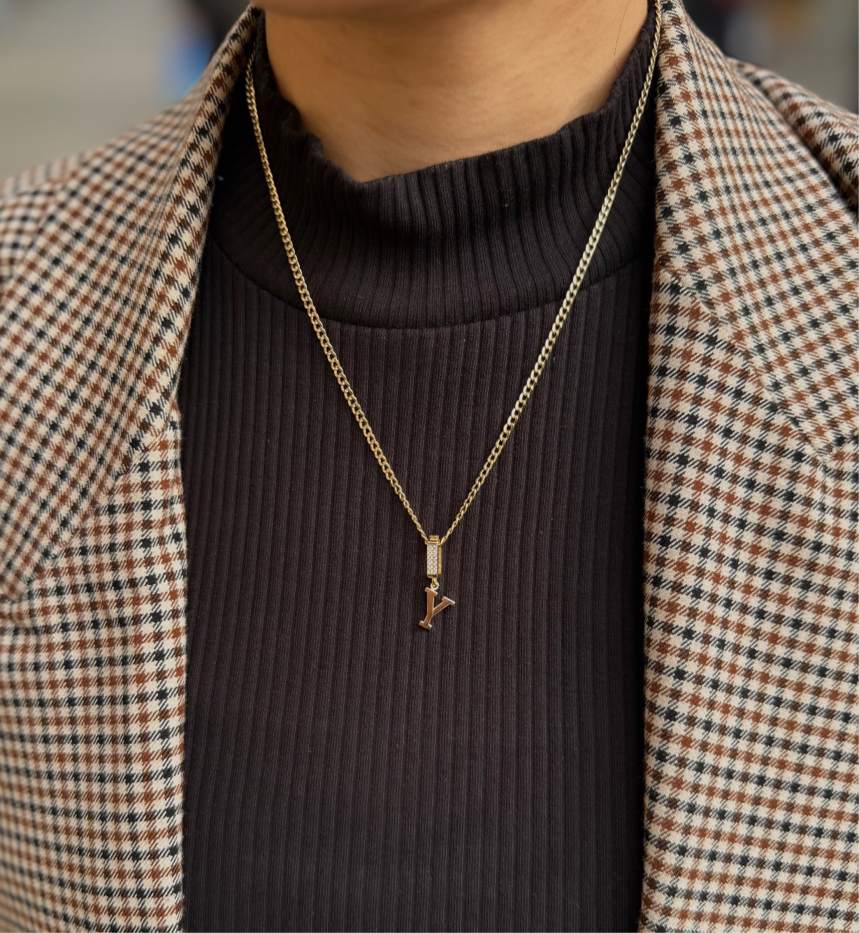 Gold Anhänger - Charm Y