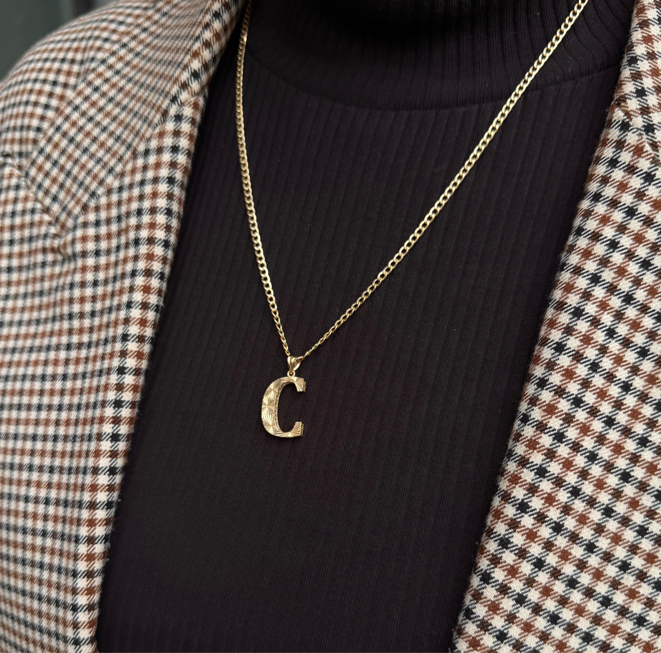 Gold Anhänger - Buchstabe C