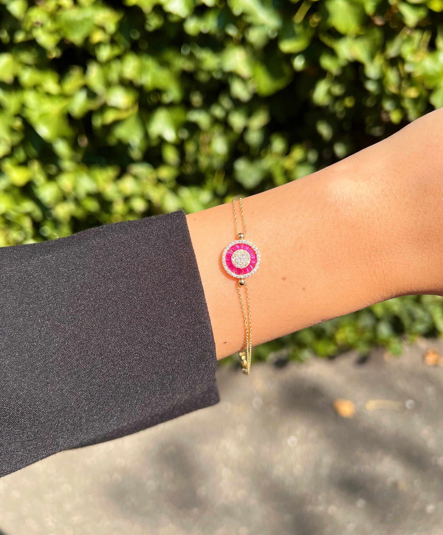 Gold Armband - Round Pink