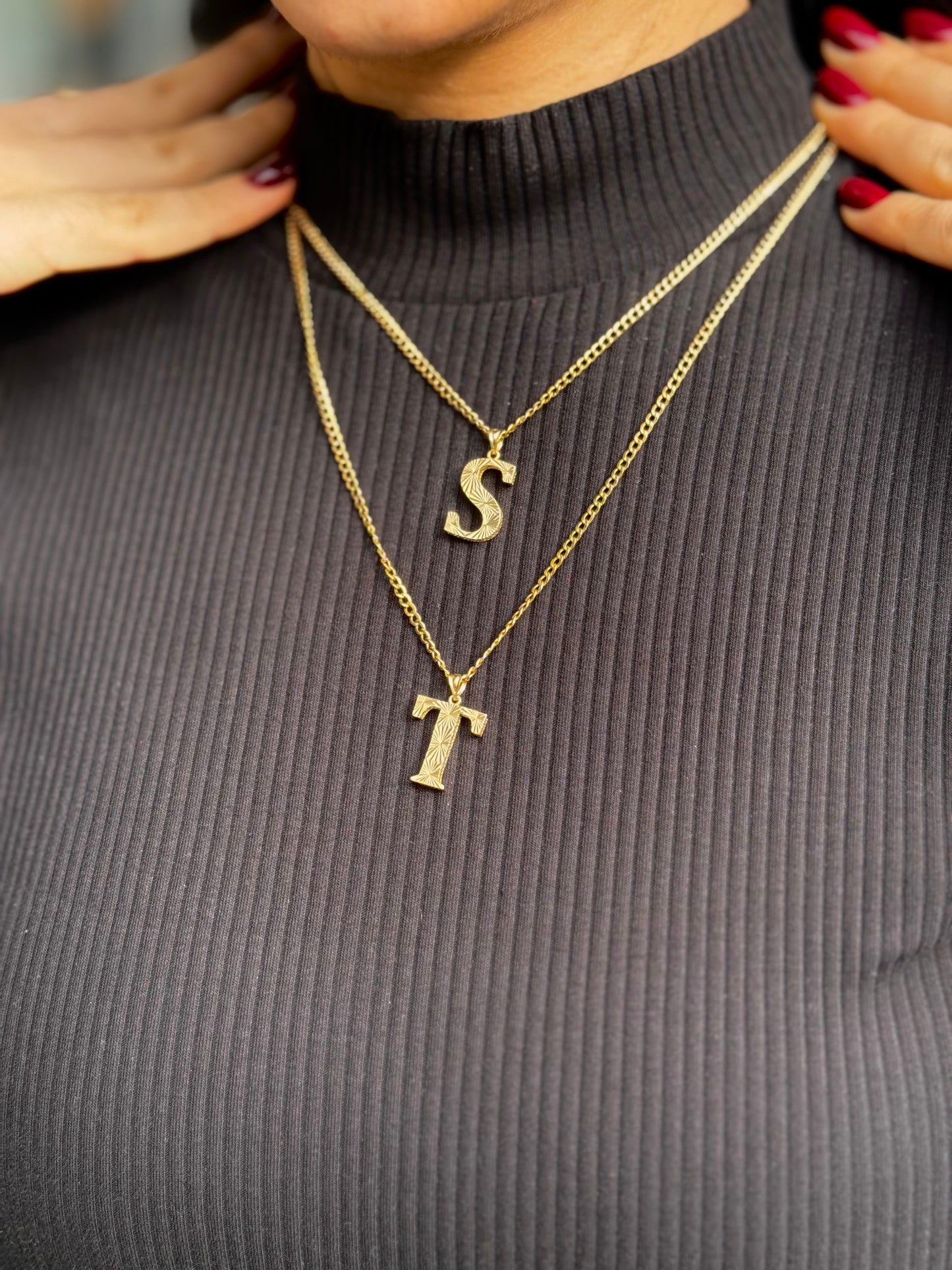 Gold Anhänger - Buchstabe T
