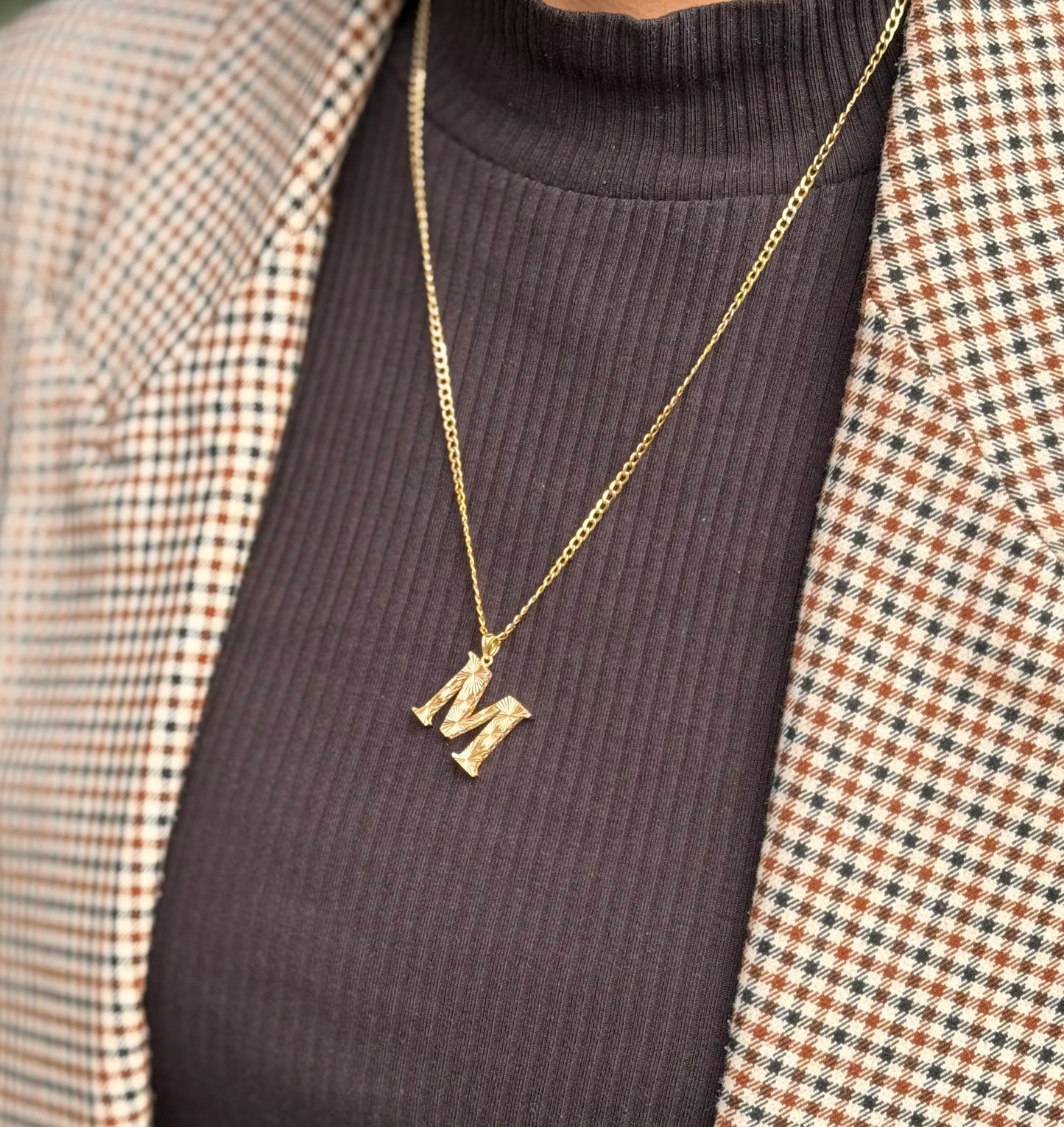 Gold Anhänger - Buchstabe M
