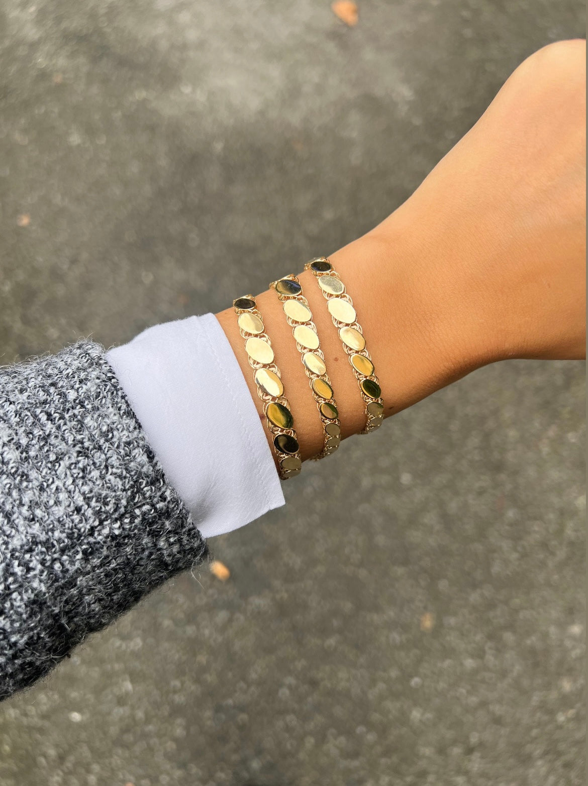 Gold Armband - Plättchen Reihe