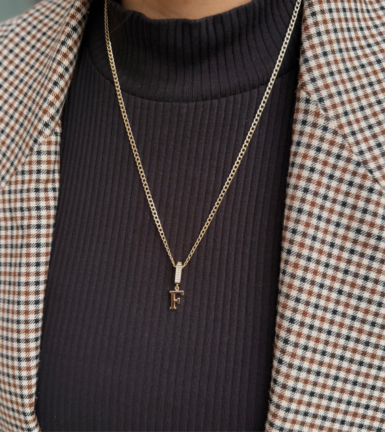 Gold Anhänger - Charm F