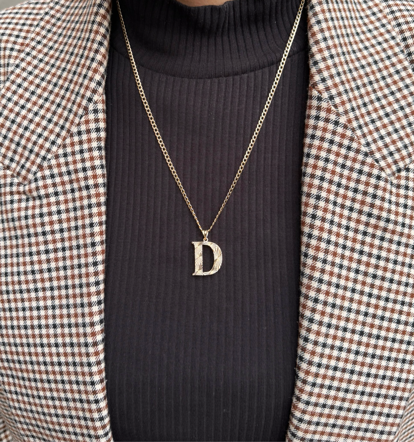 Gold Anhänger - Buchstabe D