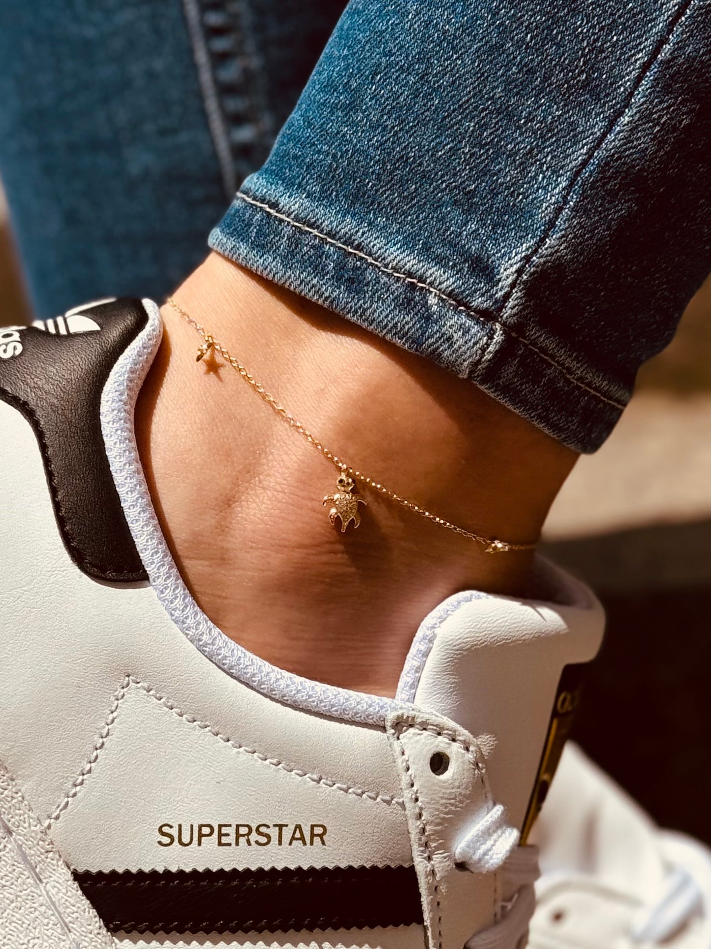 Gold Fuẞkettchen - Turtle & Starfish Delight