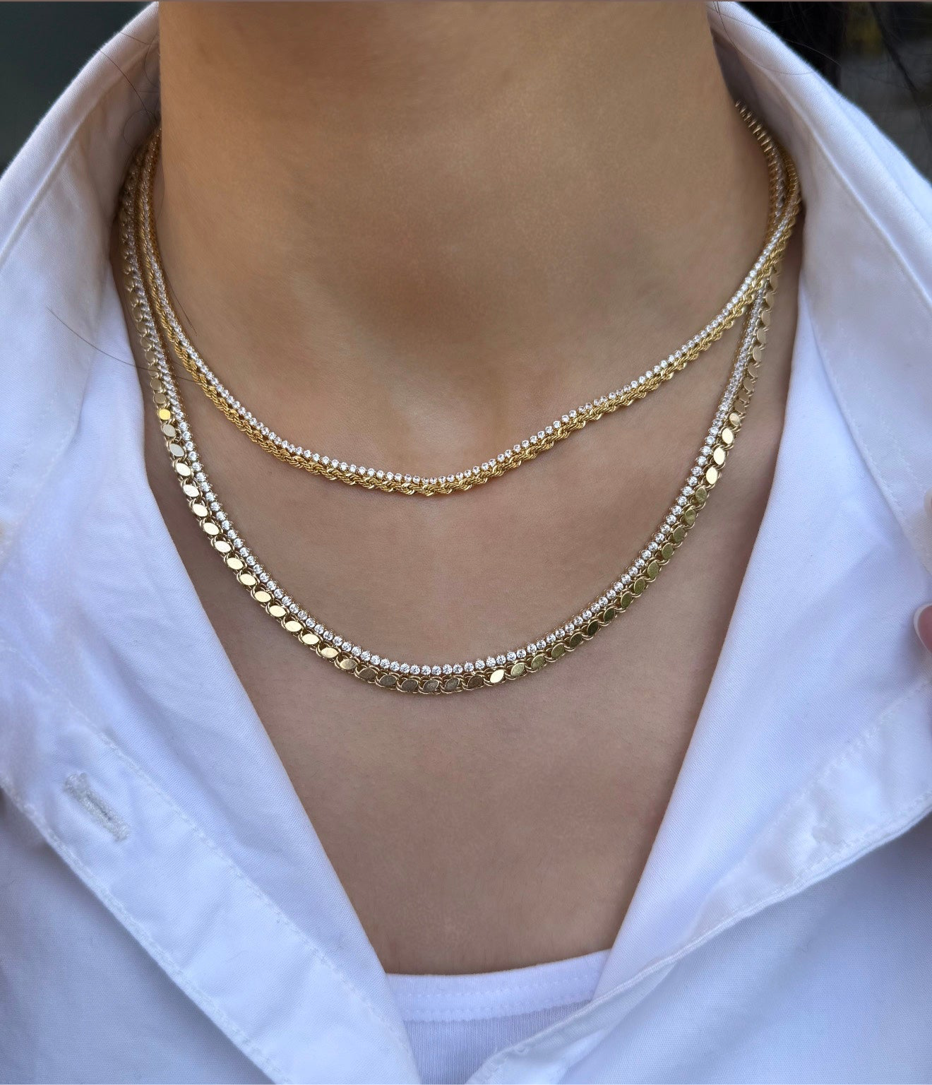 Gold Halskette - Pullu mit Zirkonia