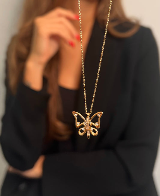 585 GOLD HALSKETTE - SCHMETTERLING