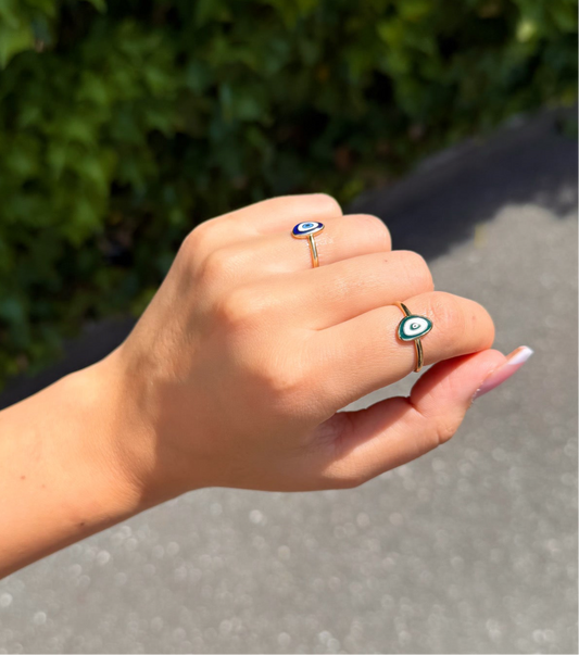 Gold Ring - Nazar - Grün