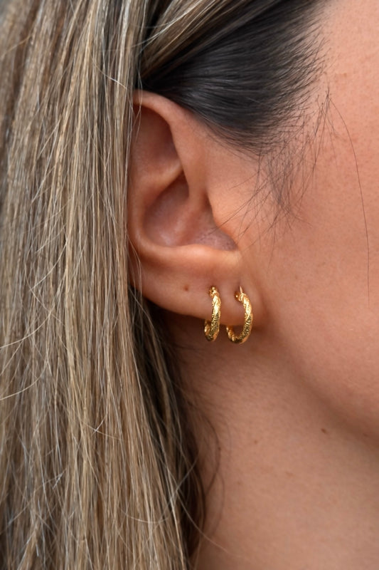 Gold Creolen - Wellen